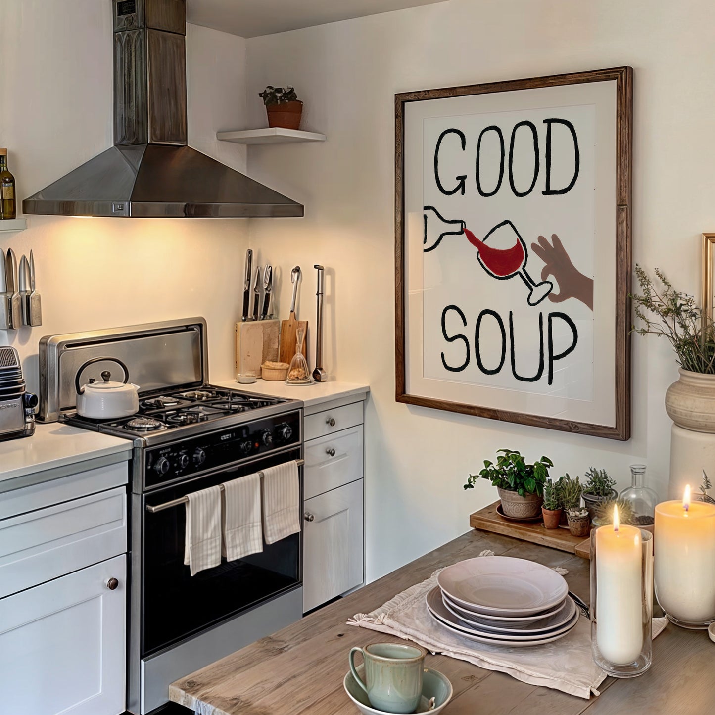 Good Soup Hand Painted Print