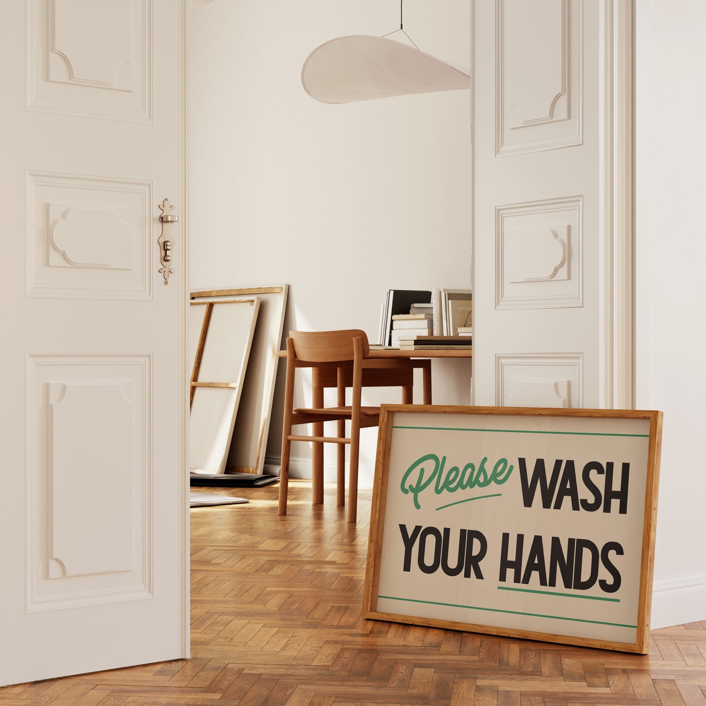 Please Wash Your Hands Retro Print