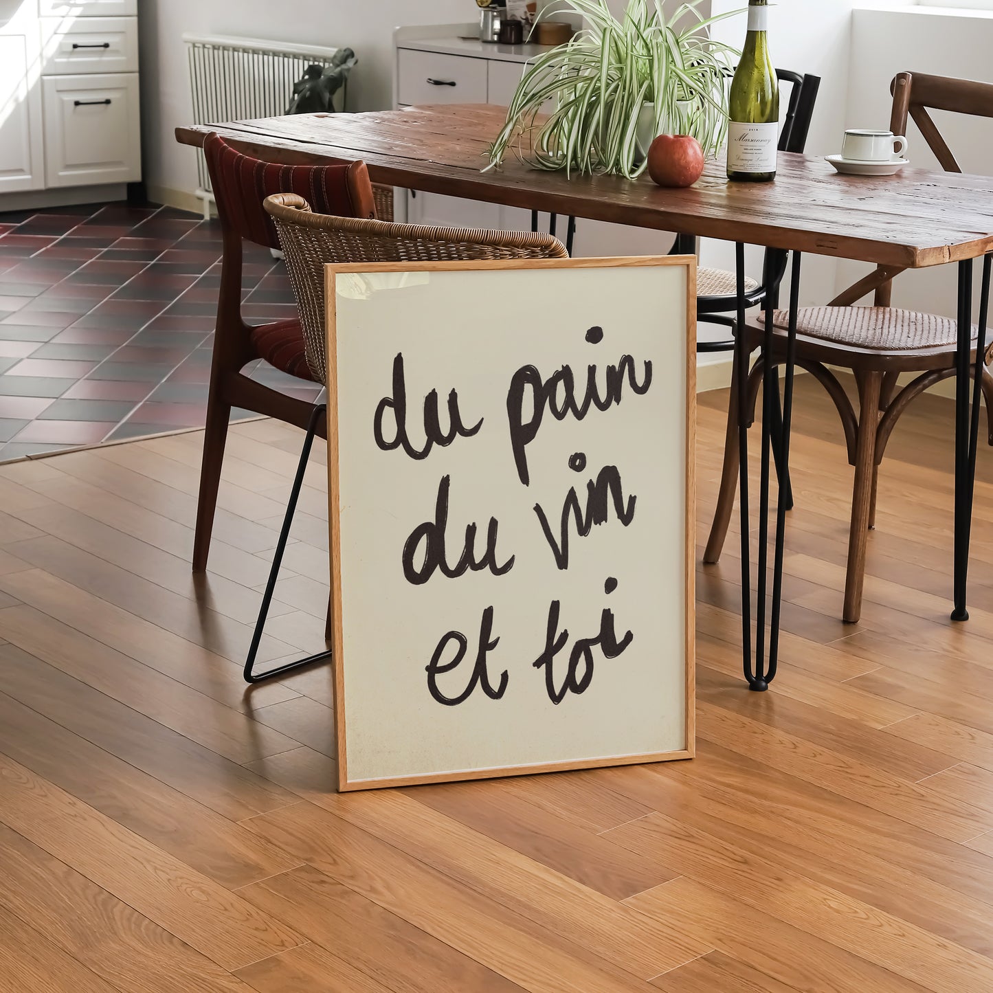 Du Pain Du Vin Et Toi Handwritten Print