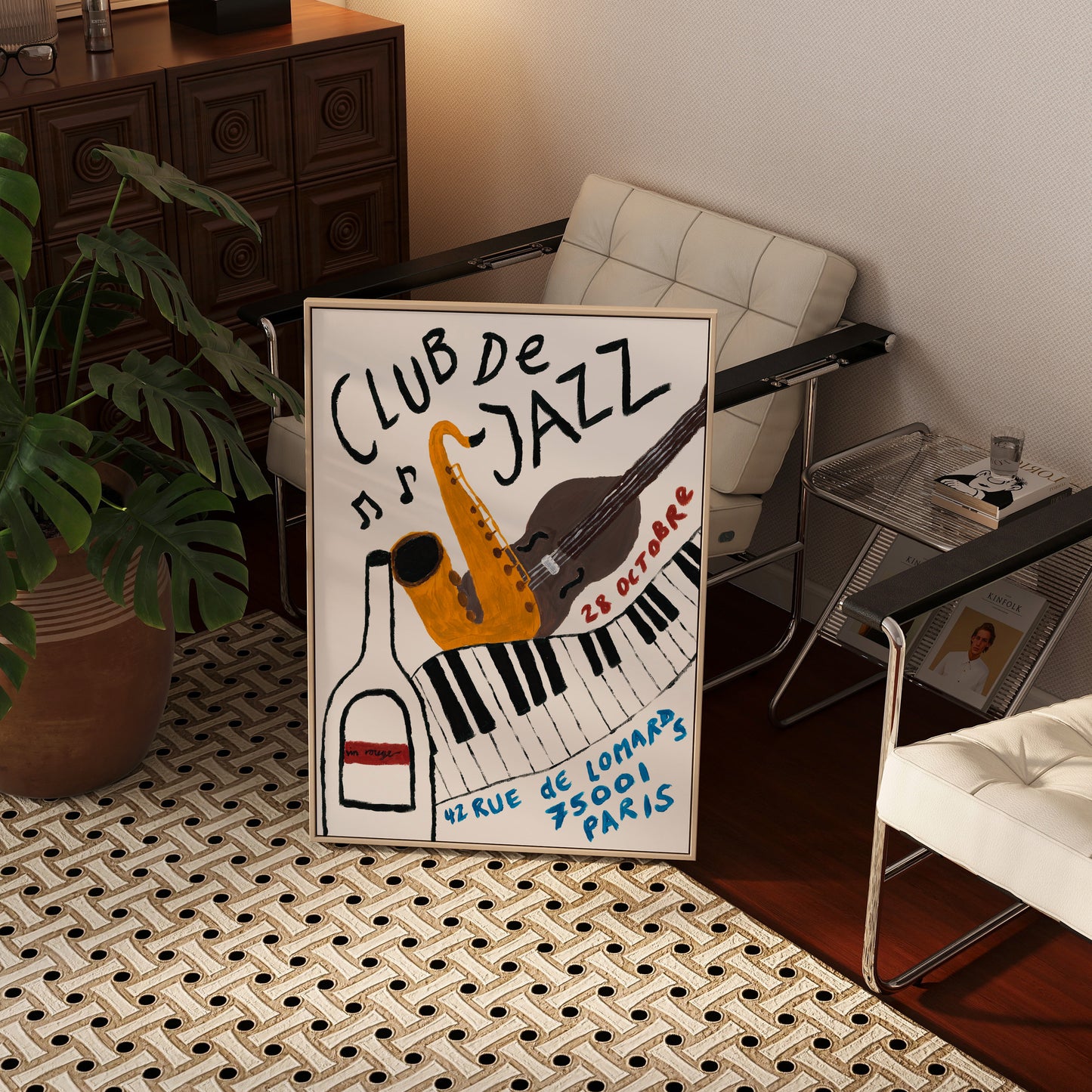 Club De Jazz Hand Painted Print