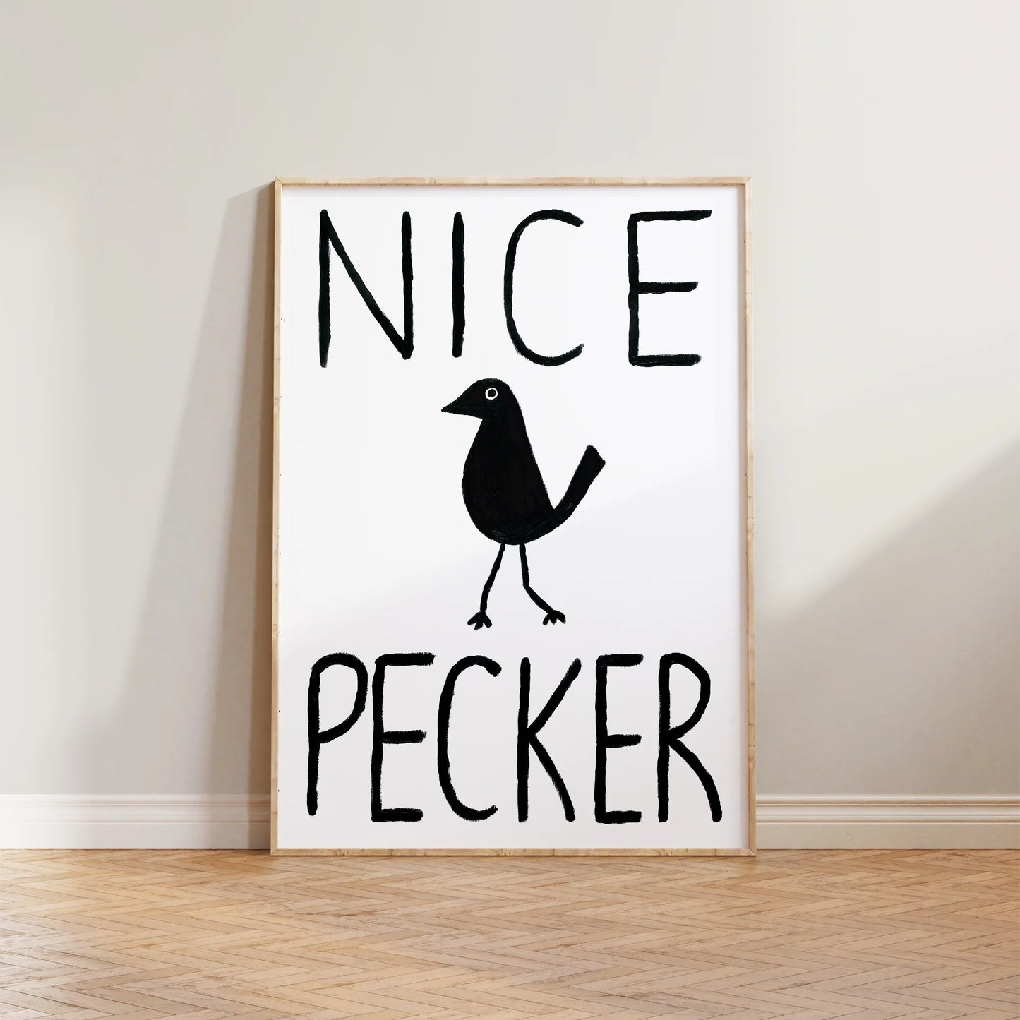 SECONDS Nice Pecker Hand Painted Print