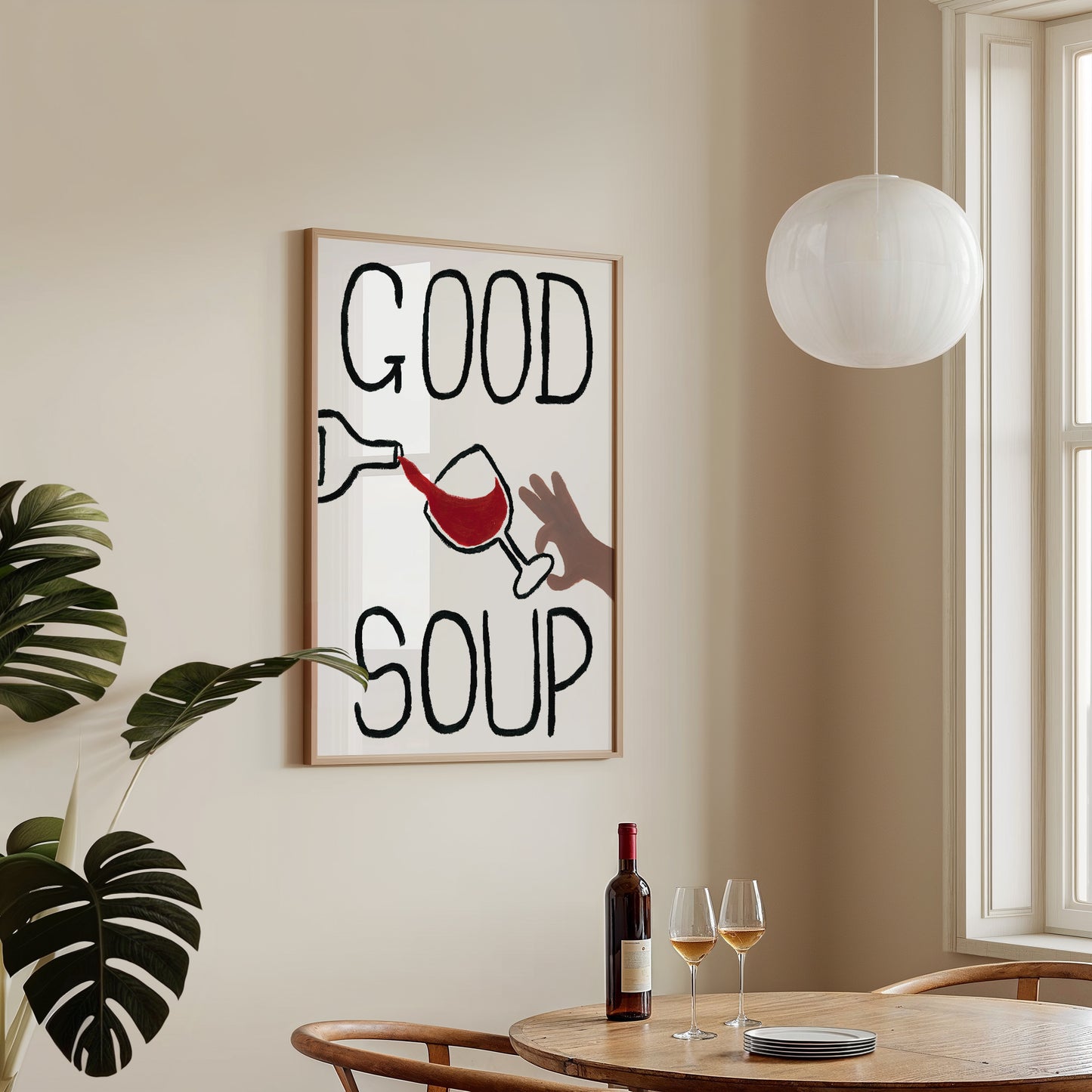 Good Soup Hand Painted Print