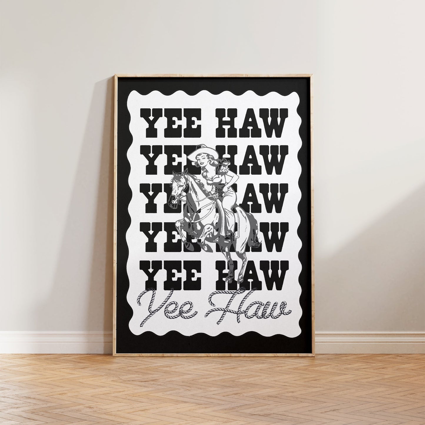 Yee Haw Cowgirl Print