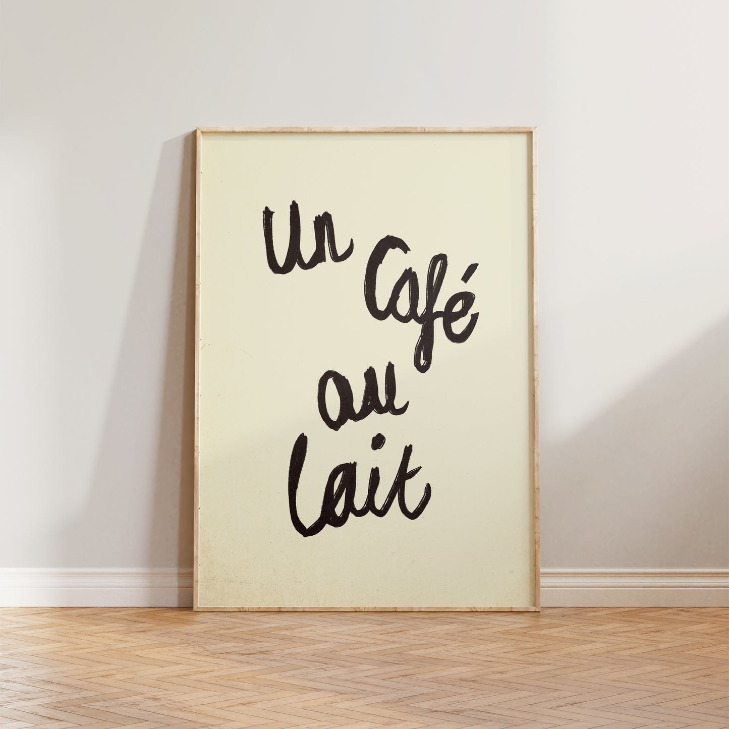 Un Café Au Lait Handwritten Print