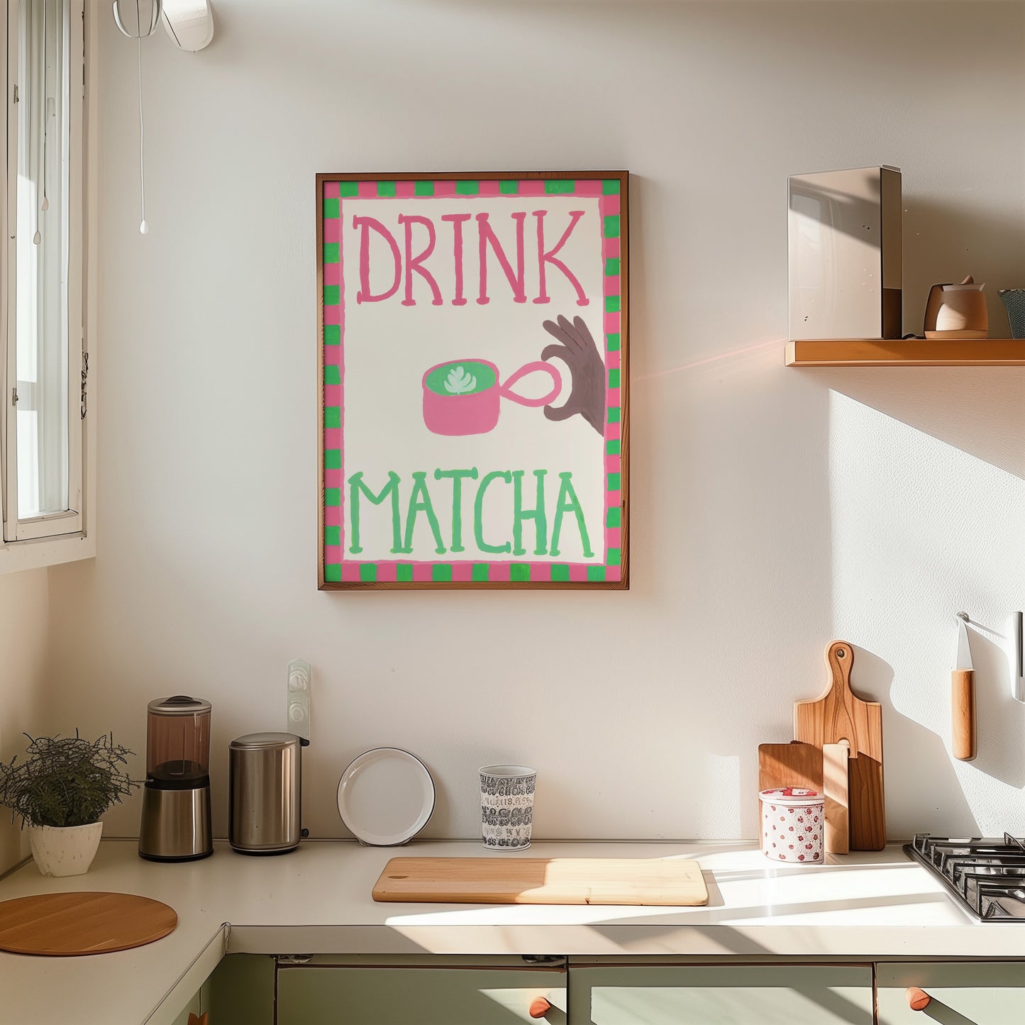 Drink Matcha Hand Painted Print