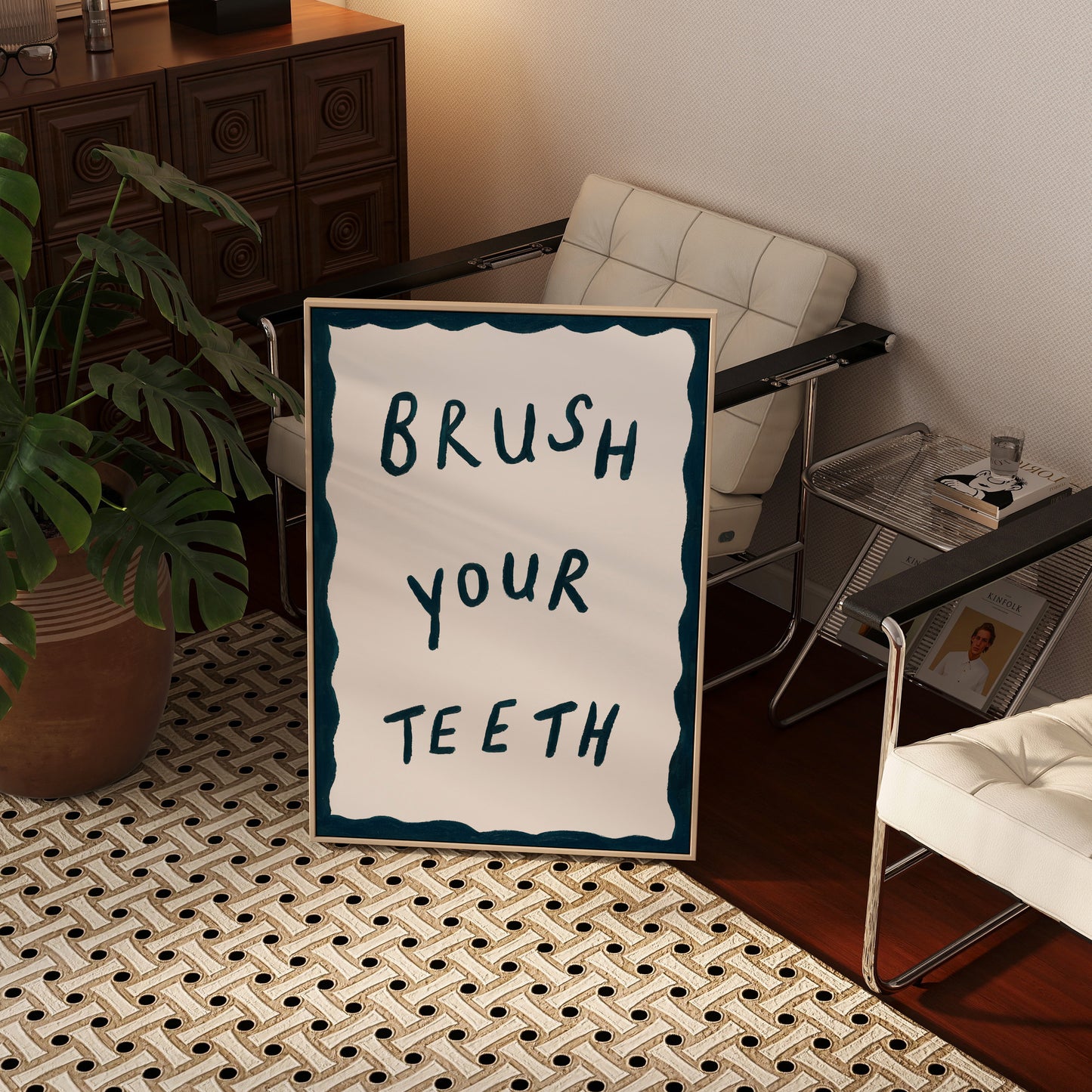 Brush Your Teeth Hand Painted Print