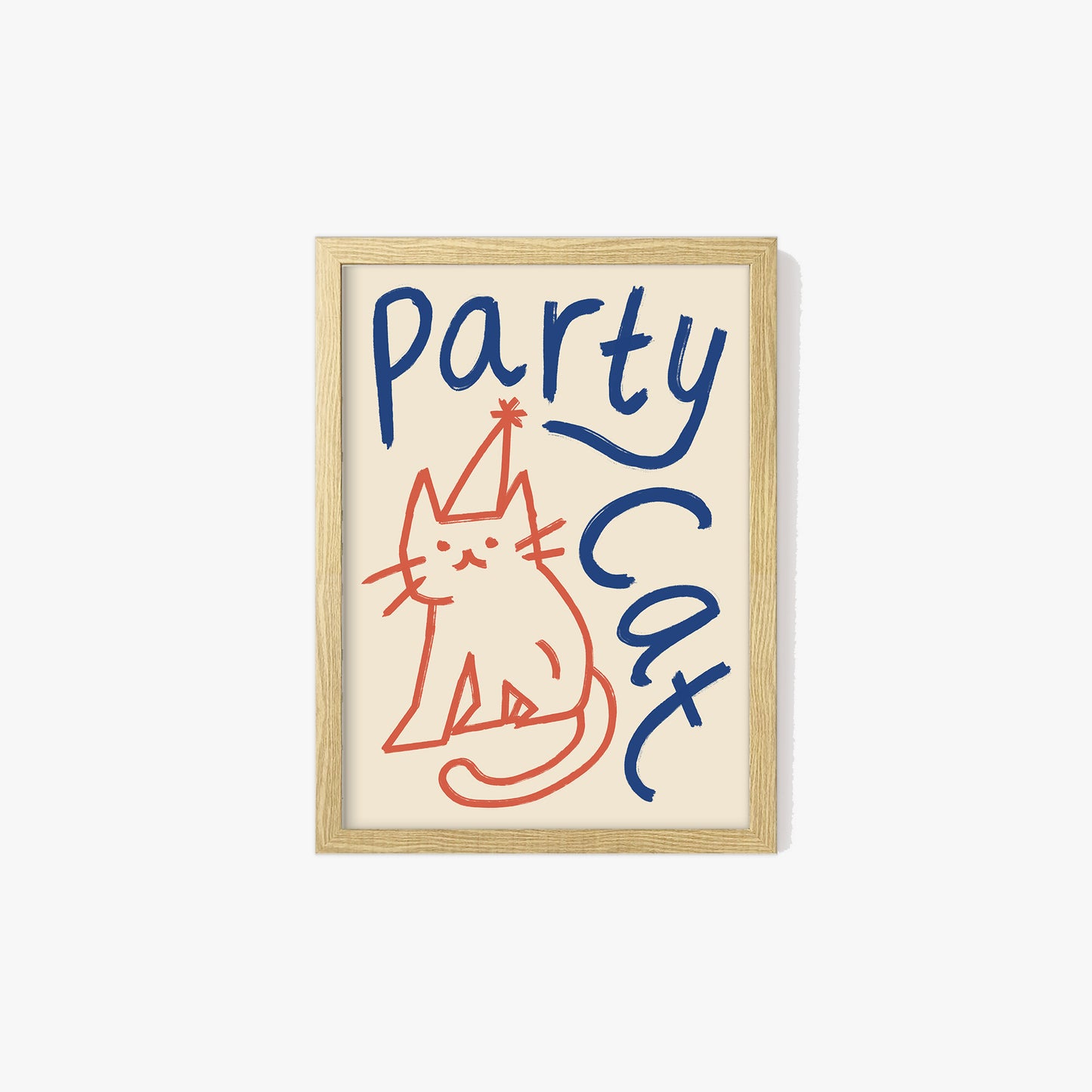 Party Cat Doodle Print