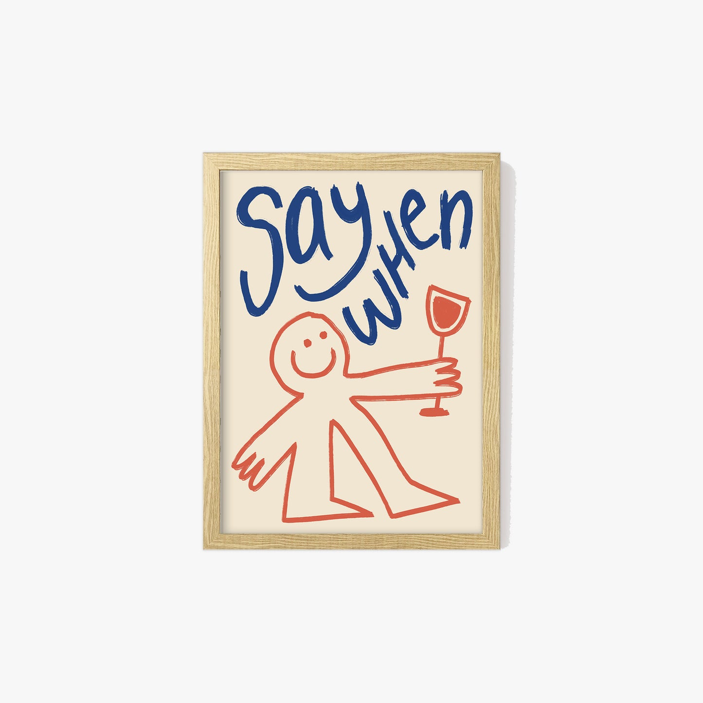 Say When Wine Doodle Print