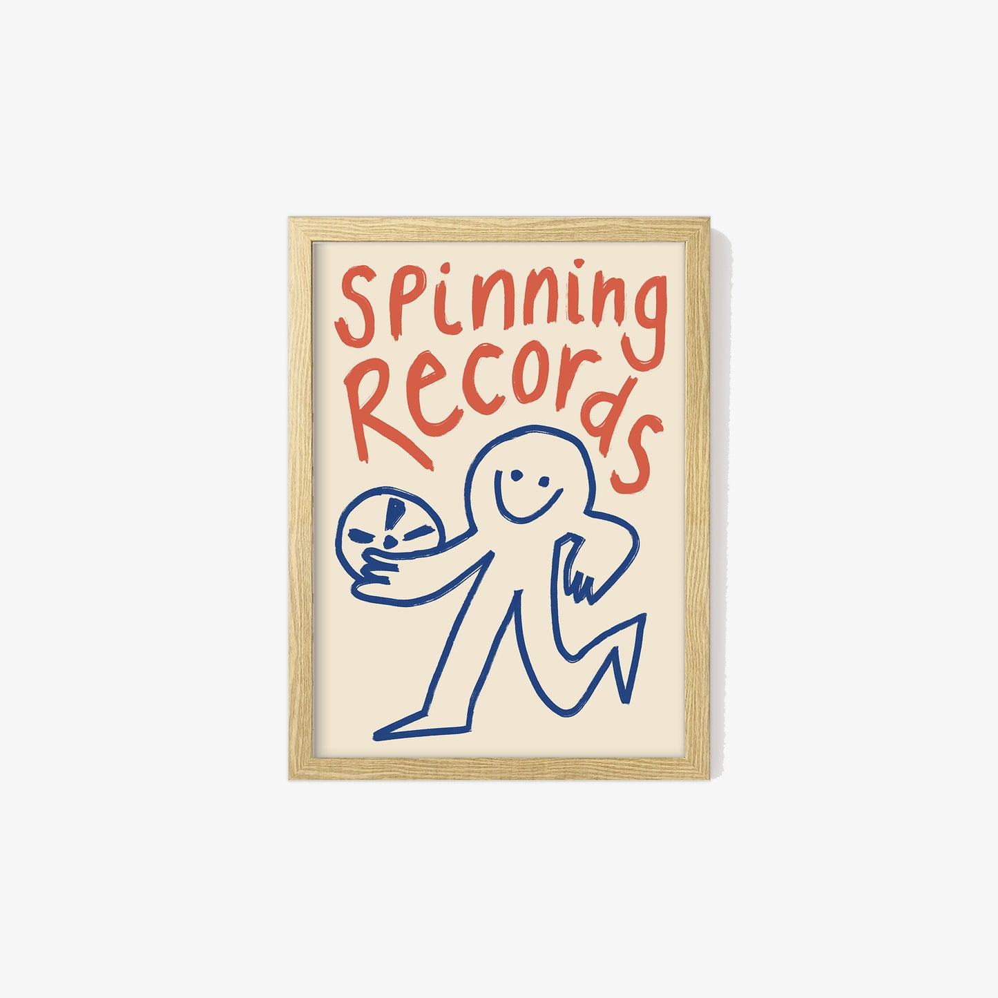 Spinning Records Doodle Print