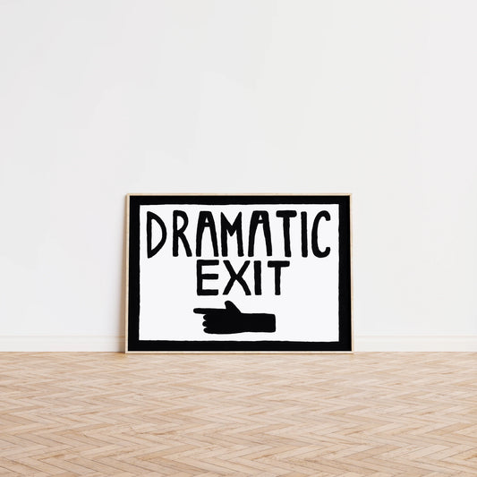 SECONDS Dramatic Exit Pointing LEFT Print