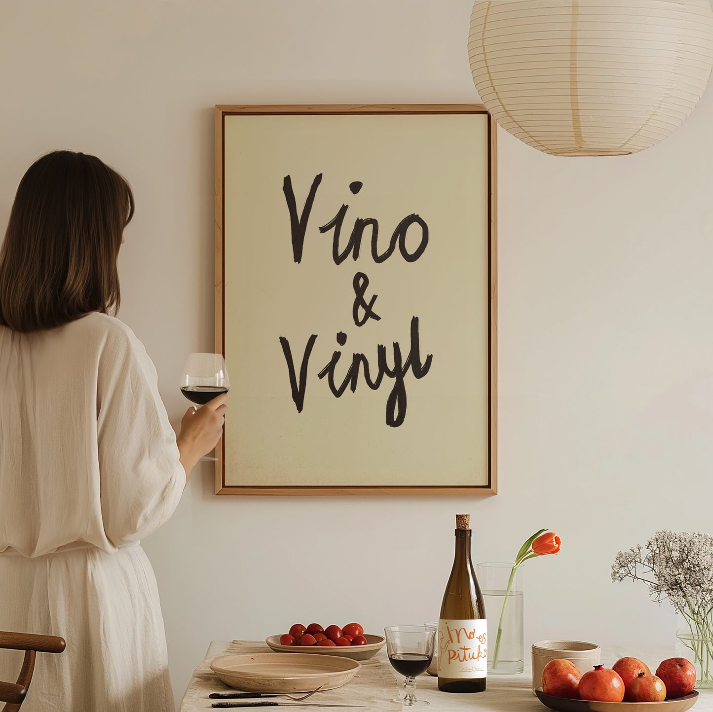 Vino & Vinyl Handwritten Print