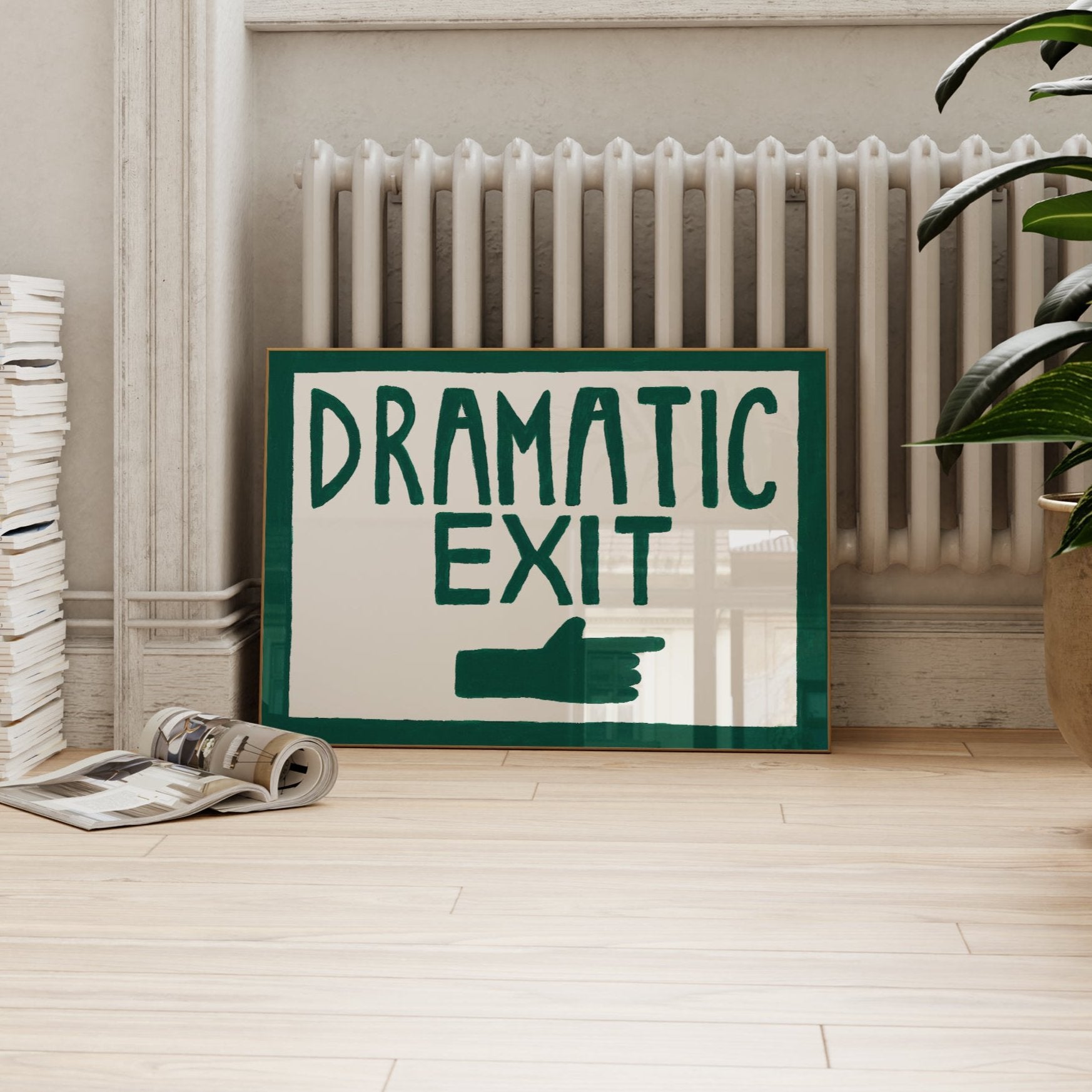 Dramatic Exit Hand Painted Print – Lune Club