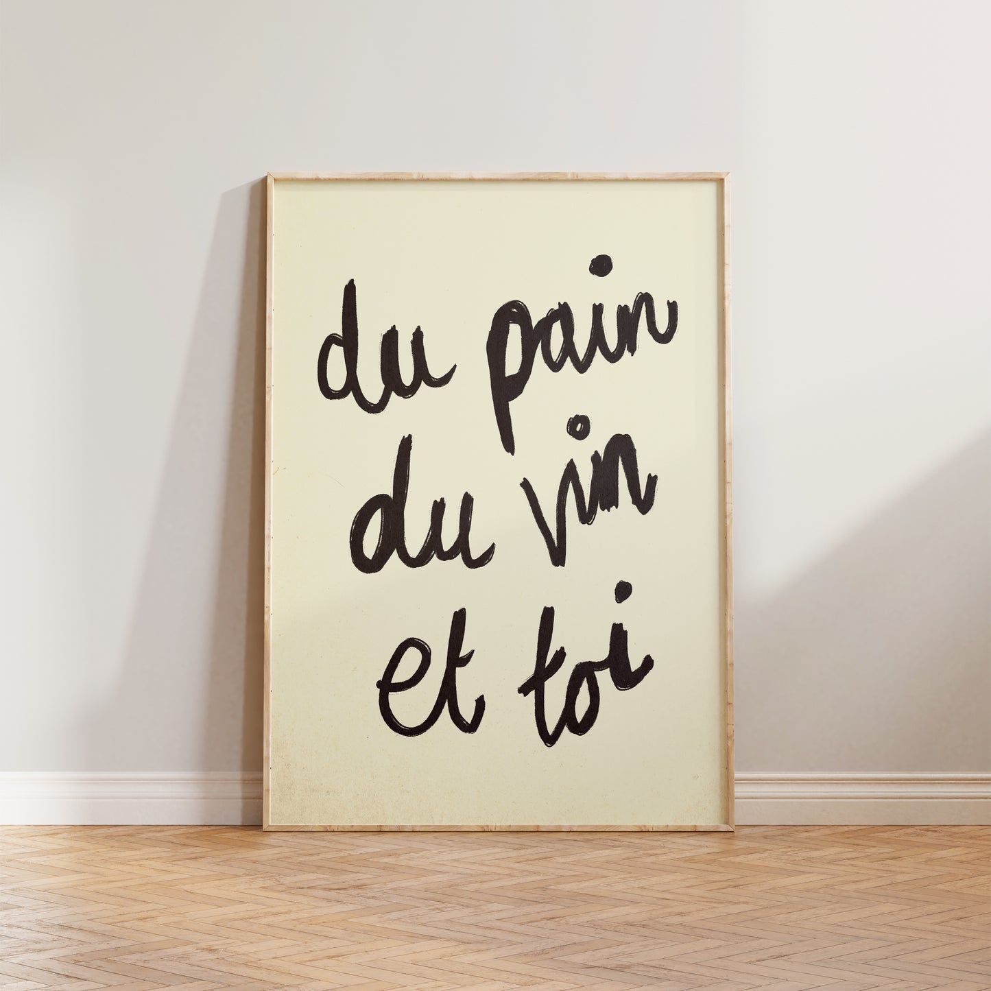 Du Pain Du Vin Et Toi Handwritten Print