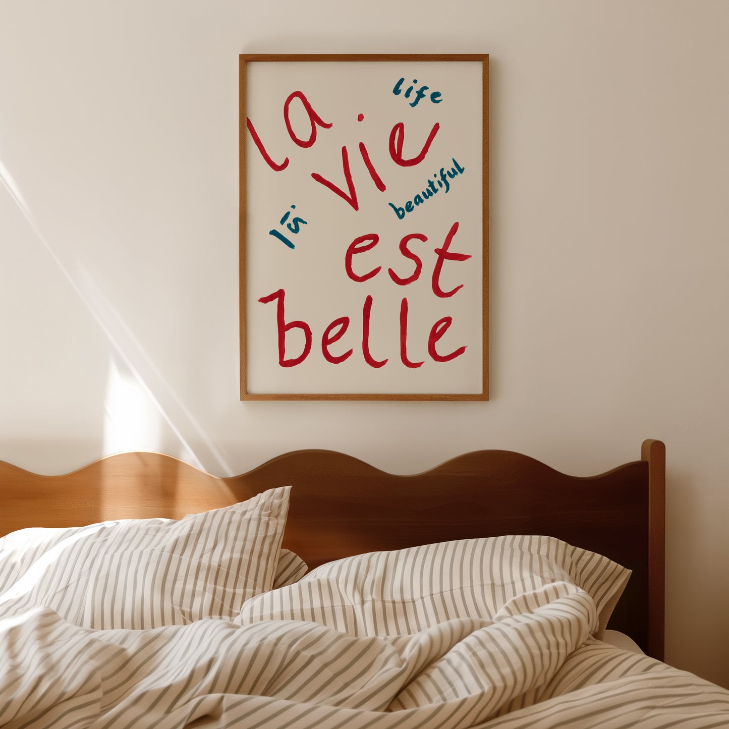 La Vie Est Belle Hand Painted Print