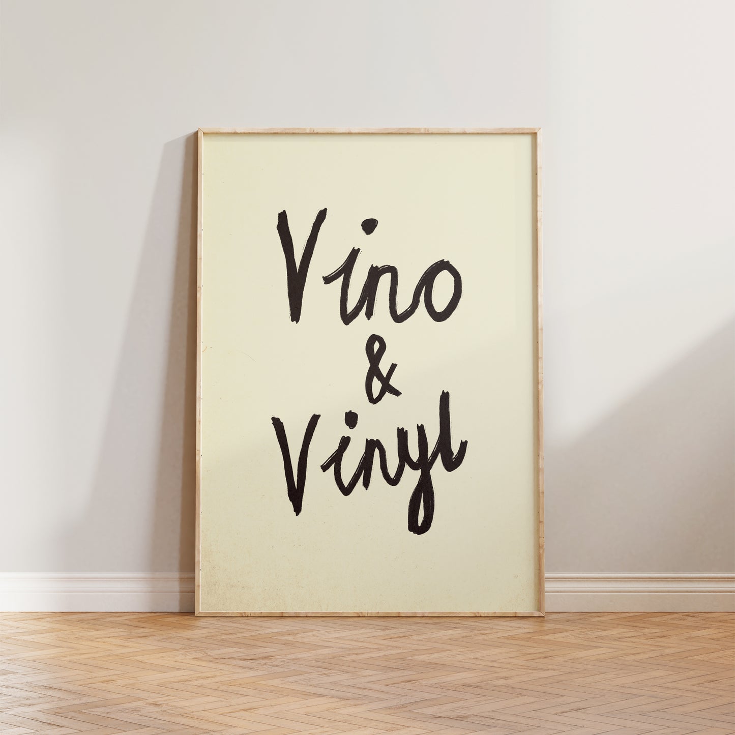 Vino & Vinyl Handwritten Print