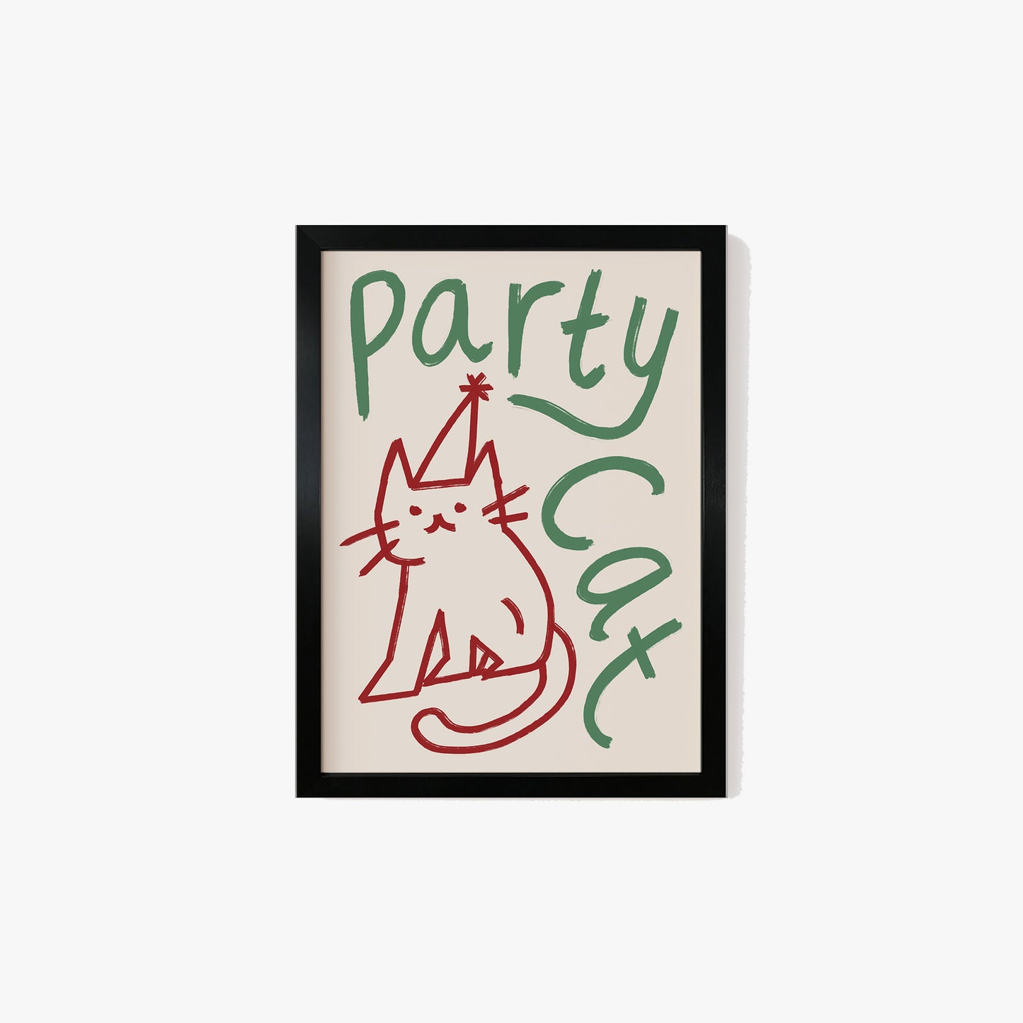 Party Cat Doodle Print