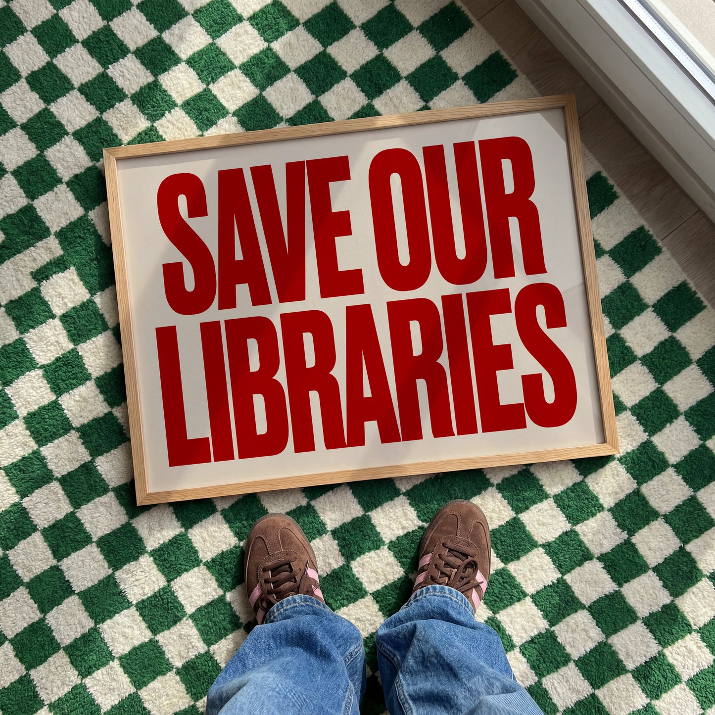 Save Our Libraries Retro Print