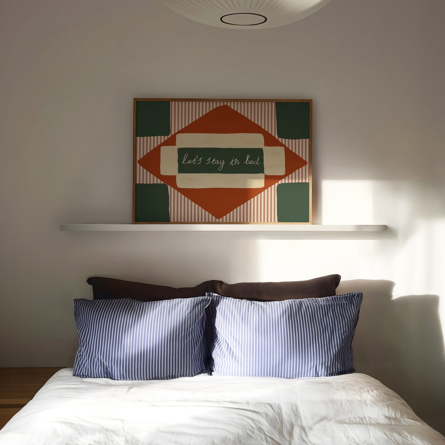 Let's Stay In Bed Striped Print