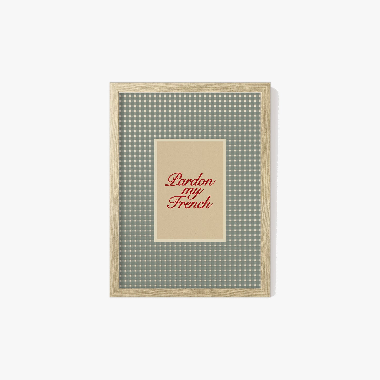 Pardon My French Gingham Print