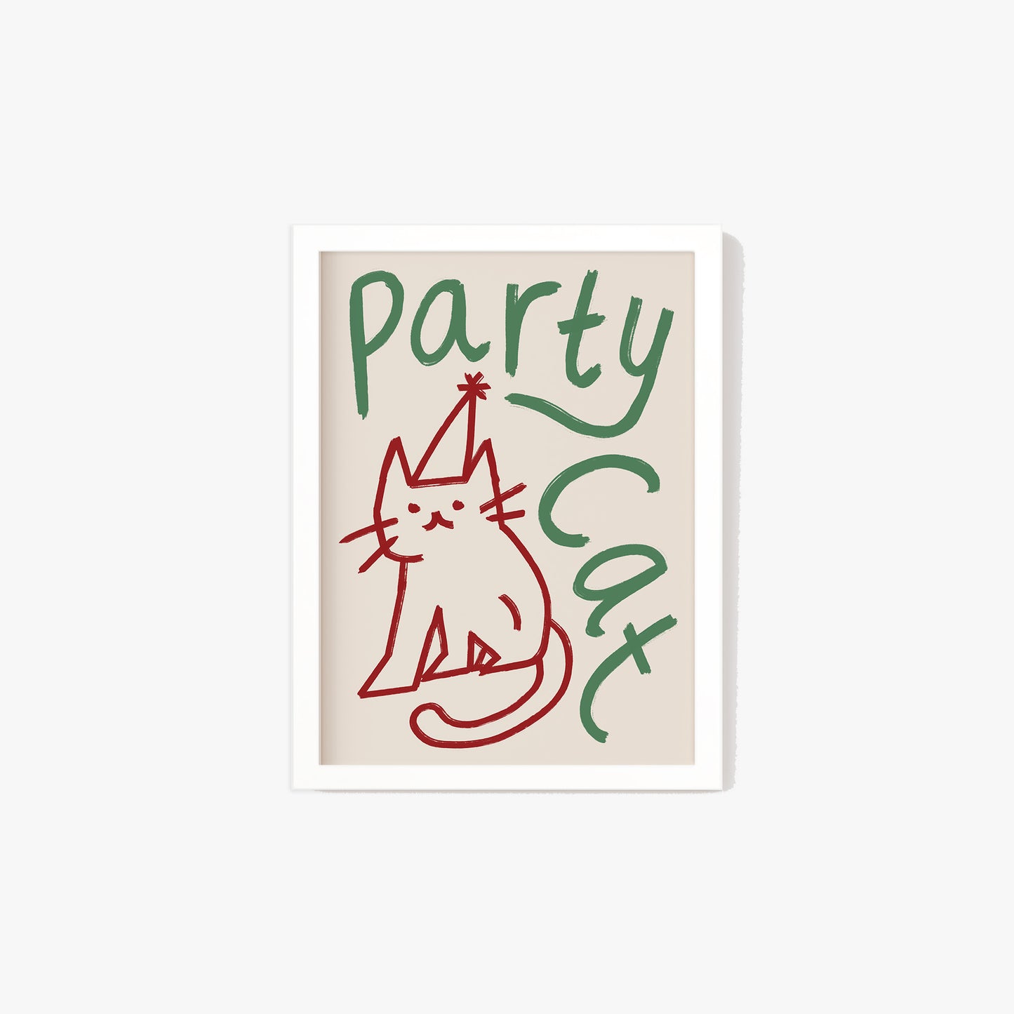 Party Cat Doodle Print