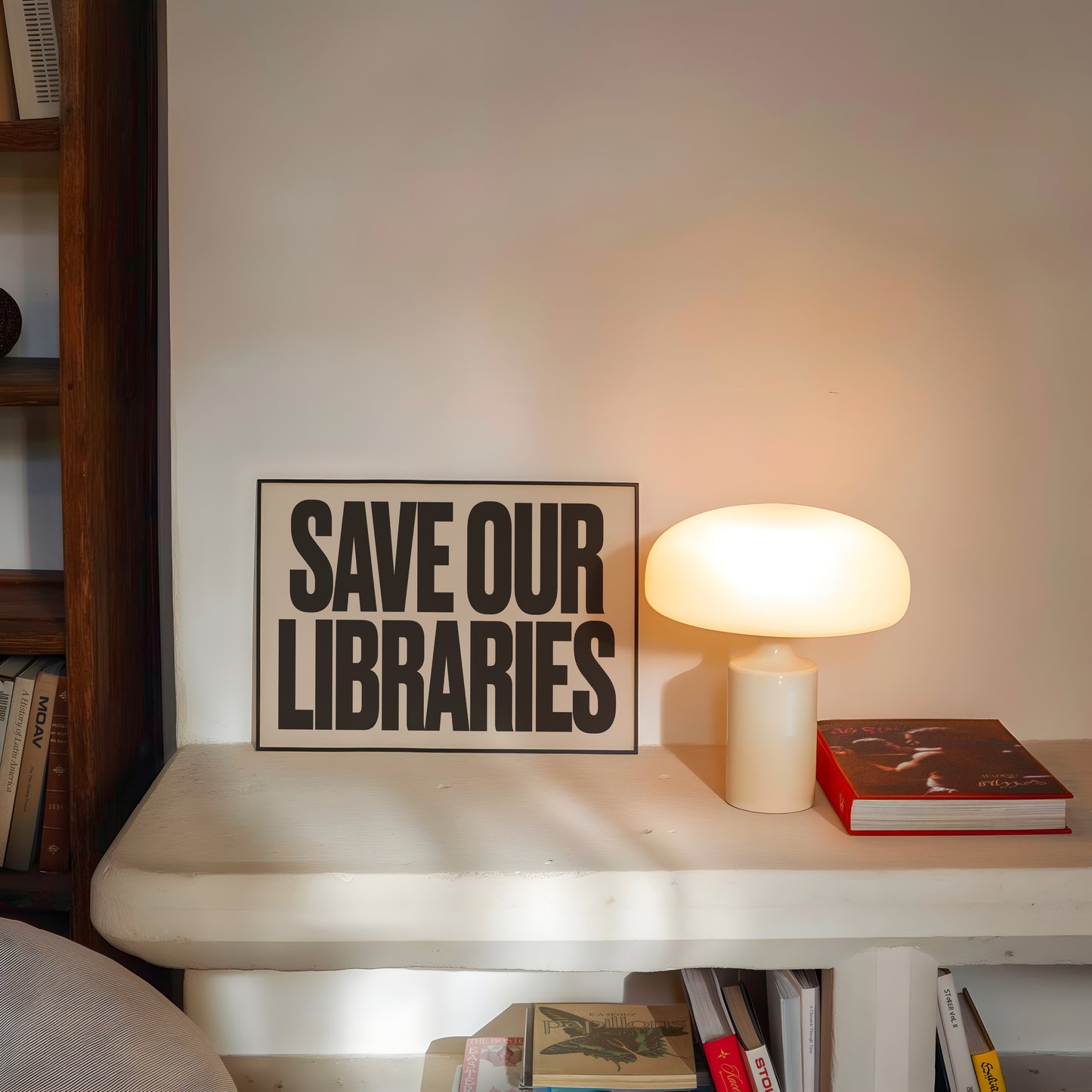 Save Our Libraries Retro Print