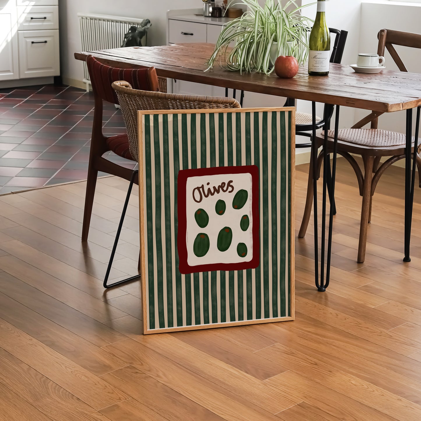 Olives Striped Print