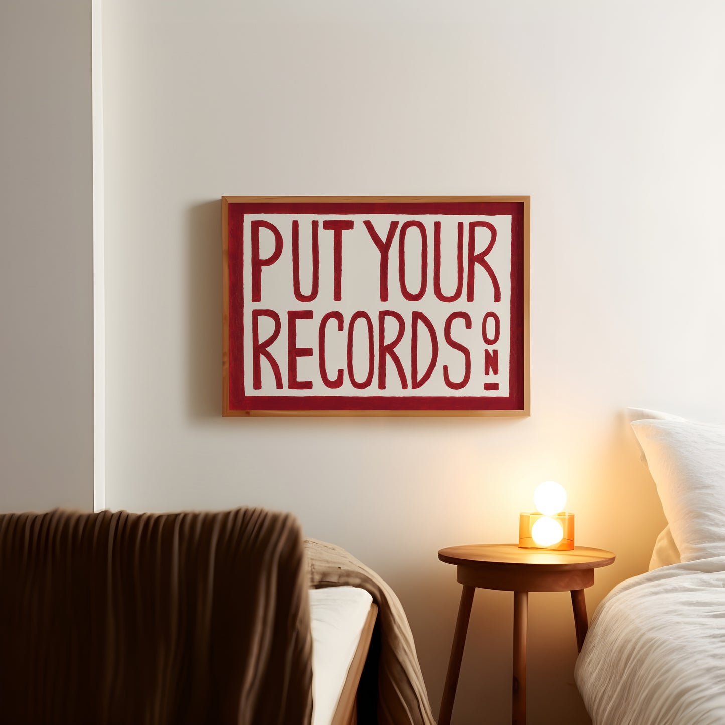 Put Your Records On Retro Hand Painted Print