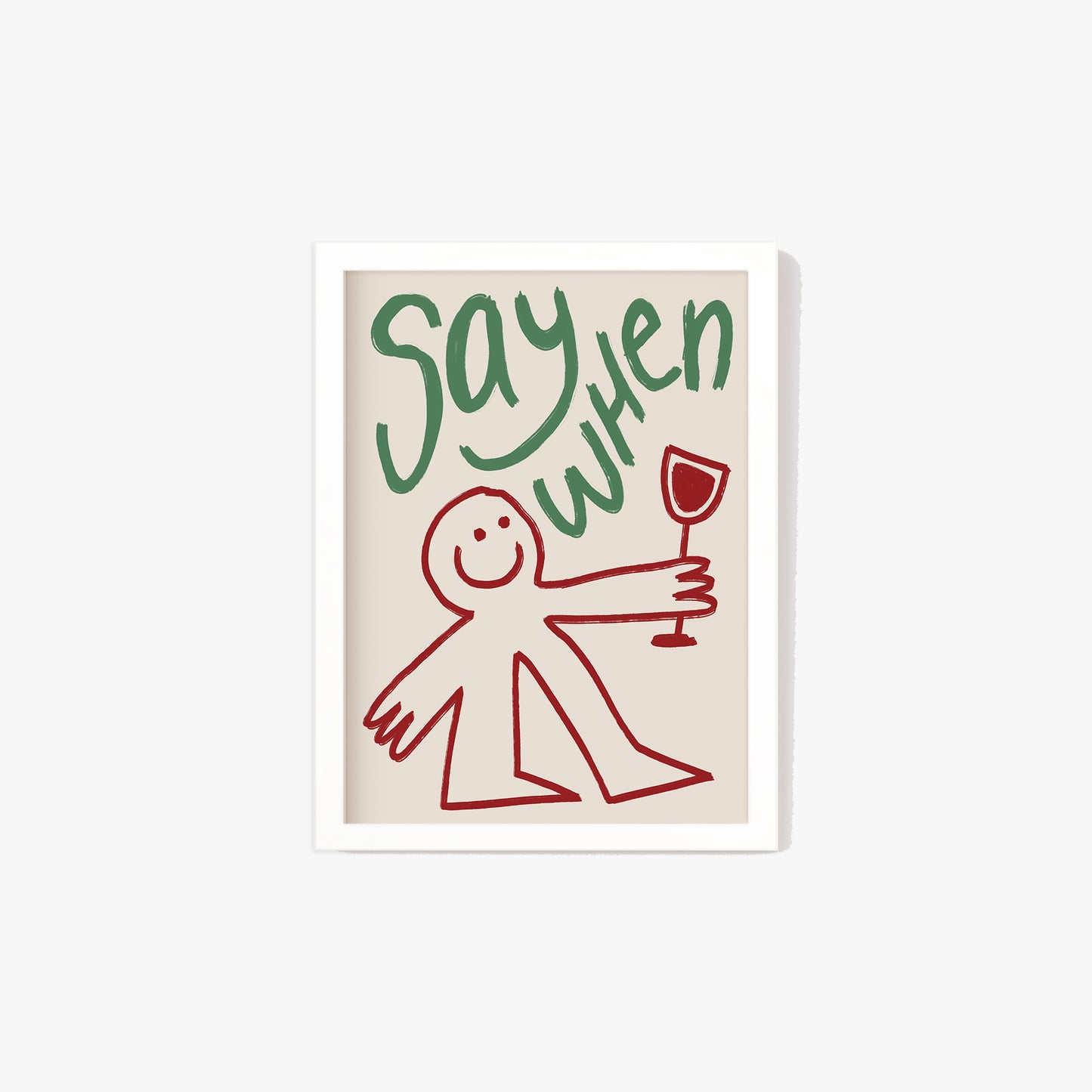 Say When Wine Doodle Print