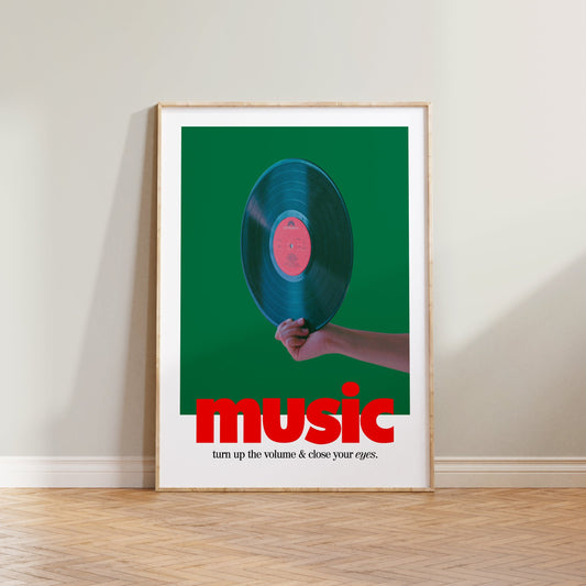 SECONDS Retro Music Record Print