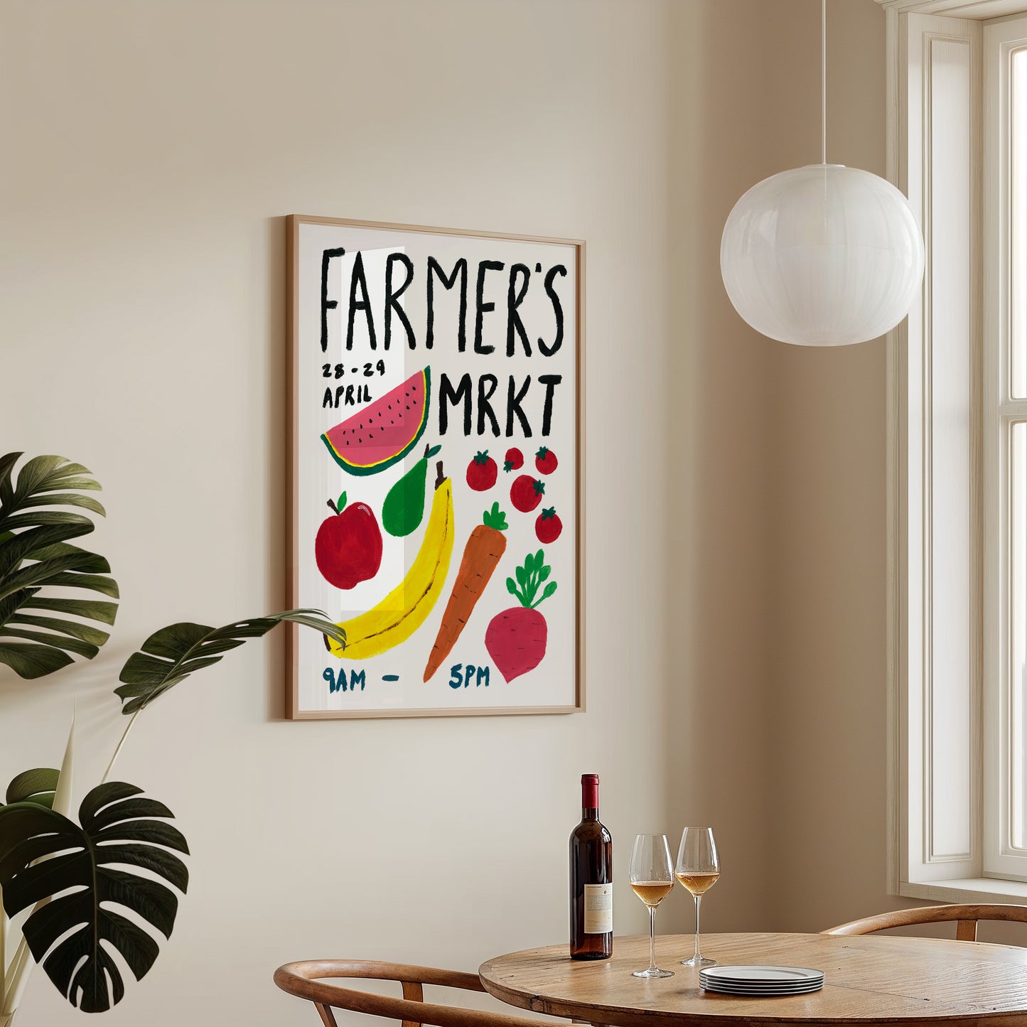 Farmer’s Market Hand Painted Print