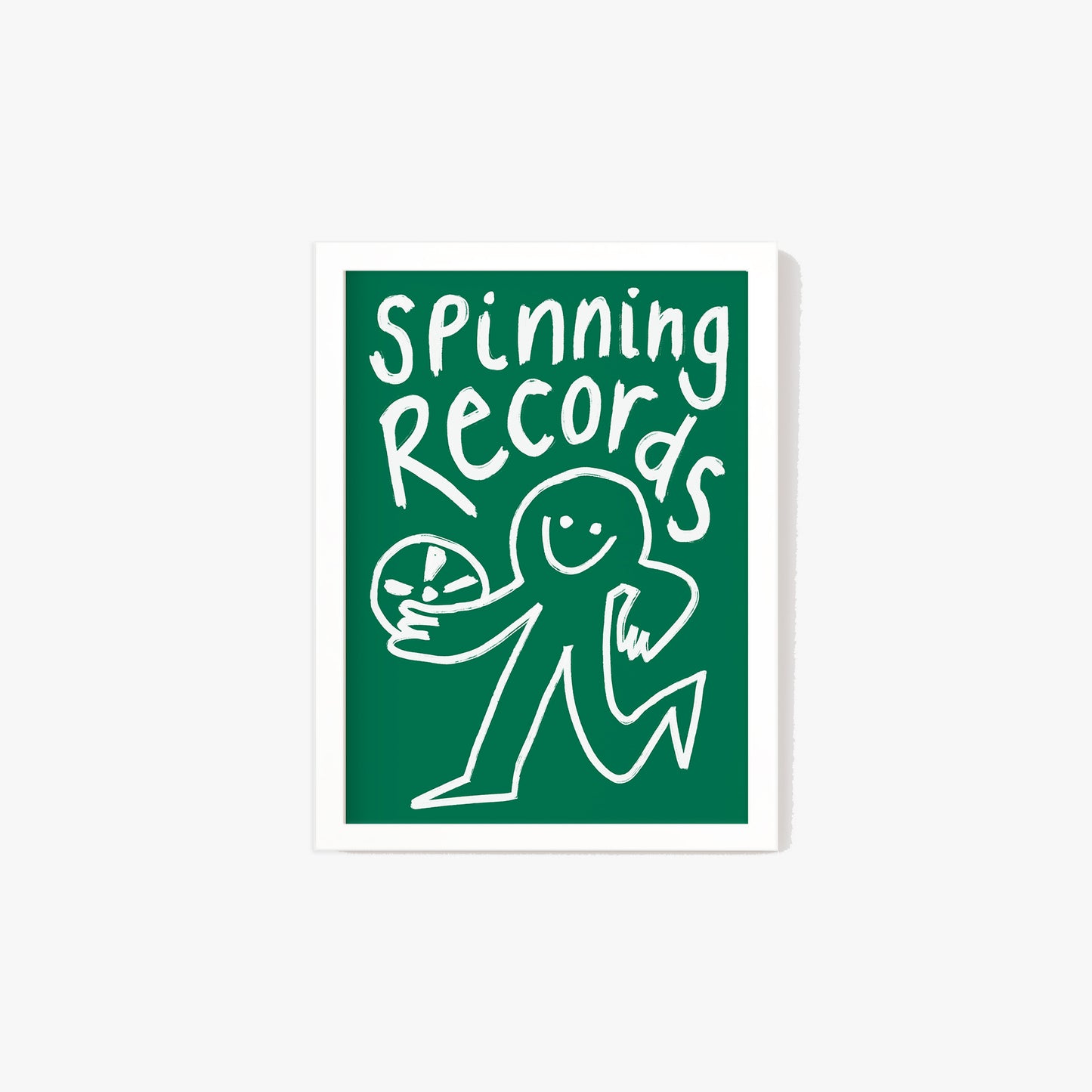 Spinning Records Doodle Print