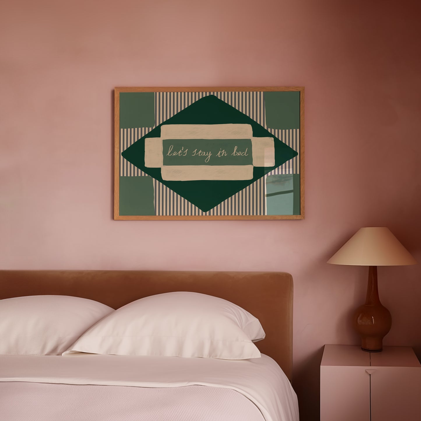 Let's Stay In Bed Striped Print