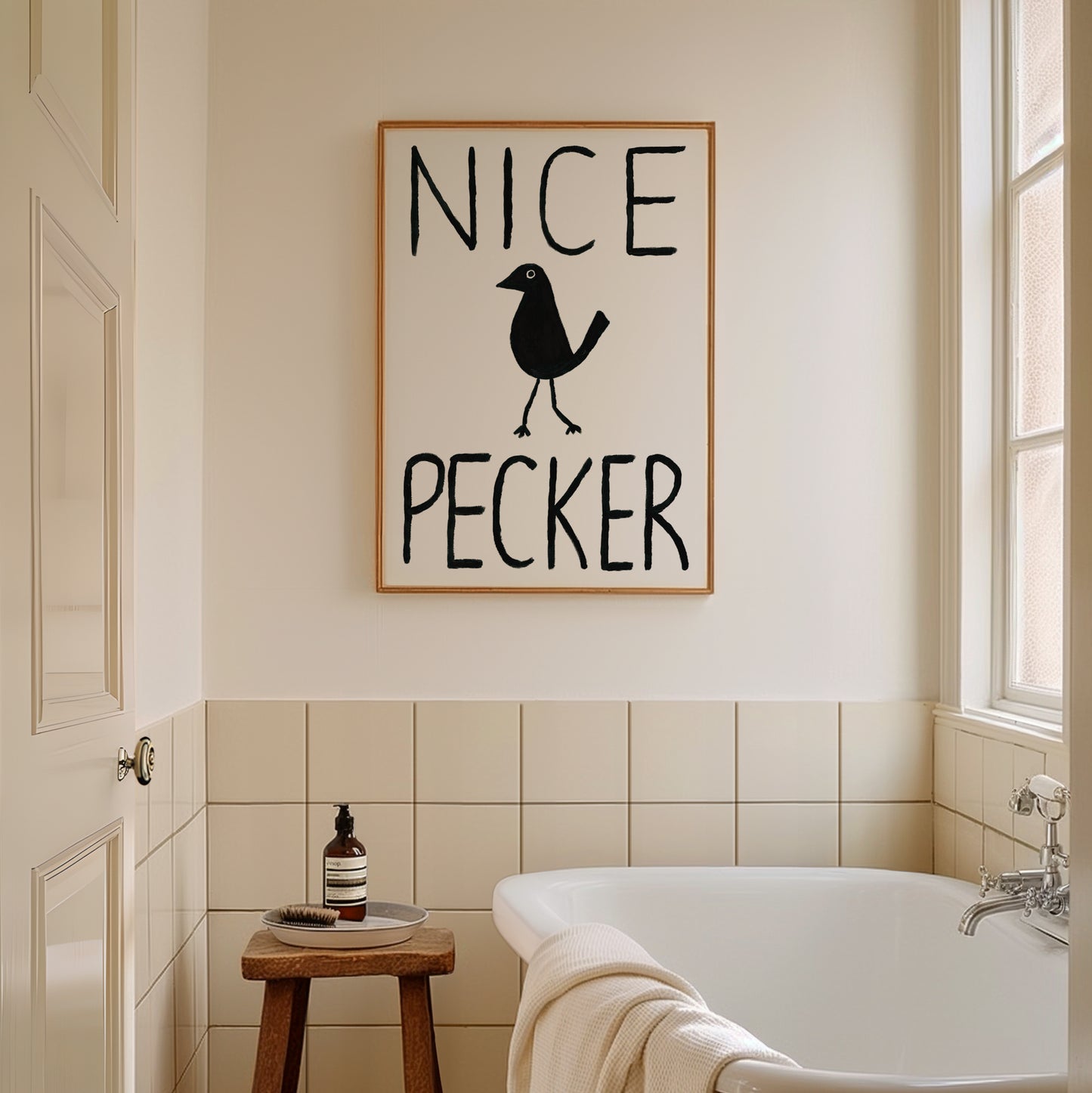 Nice Pecker Hand Painted Print