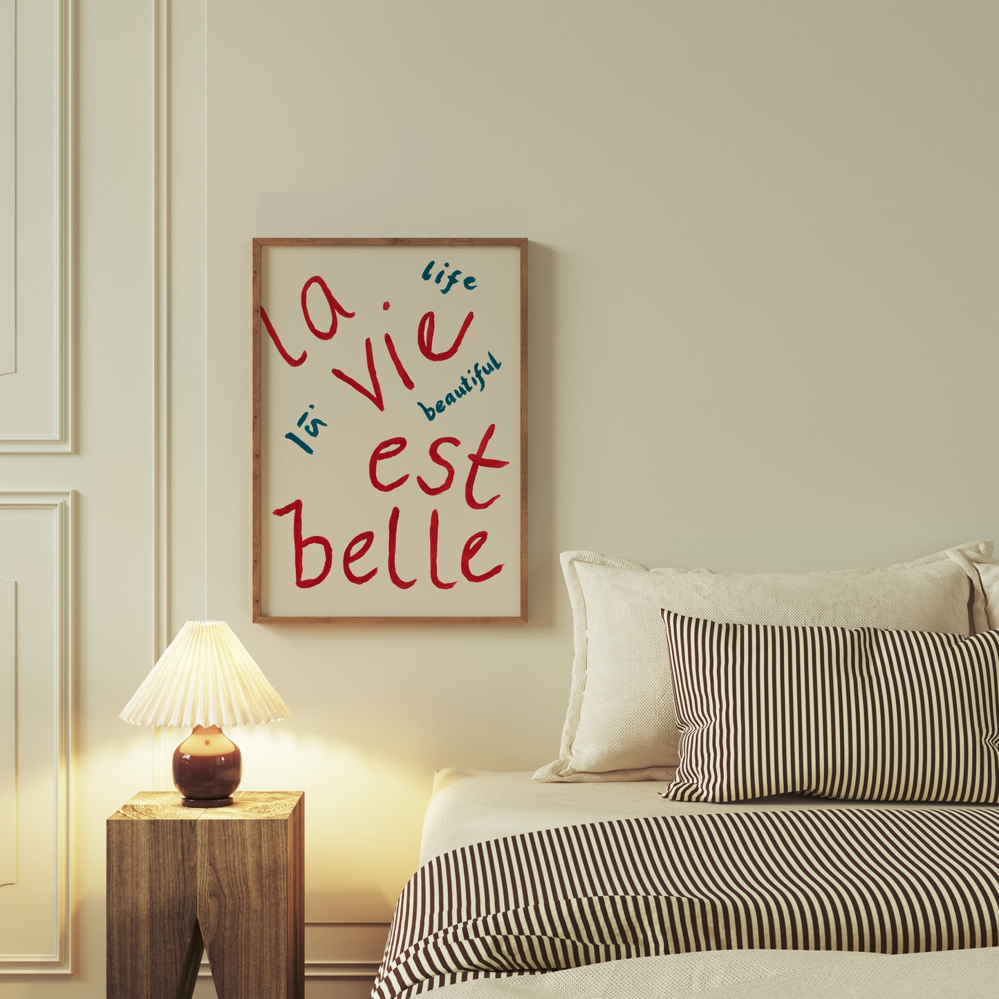 La Vie Est Belle Hand Painted Print