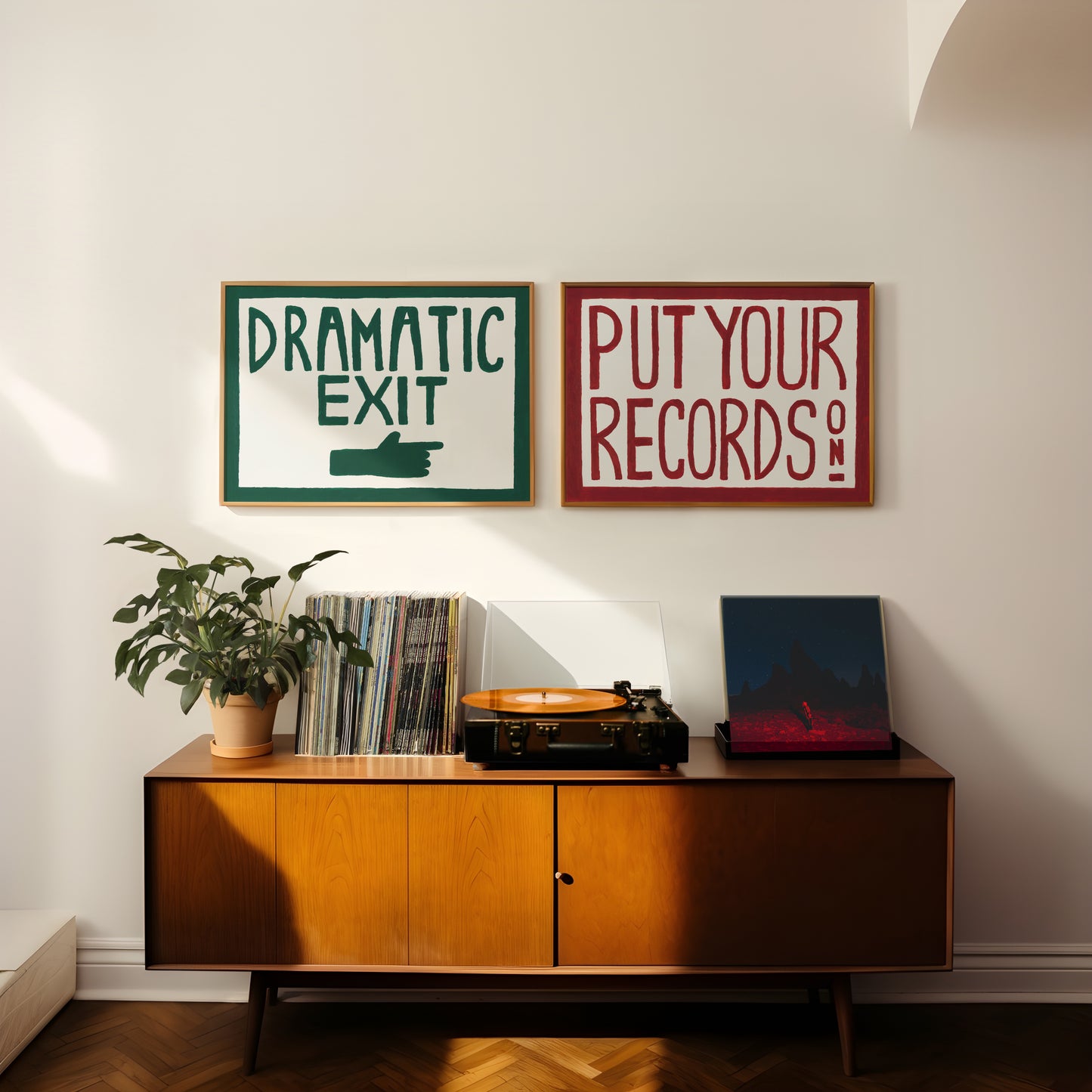 Put Your Records On Retro Hand Painted Print