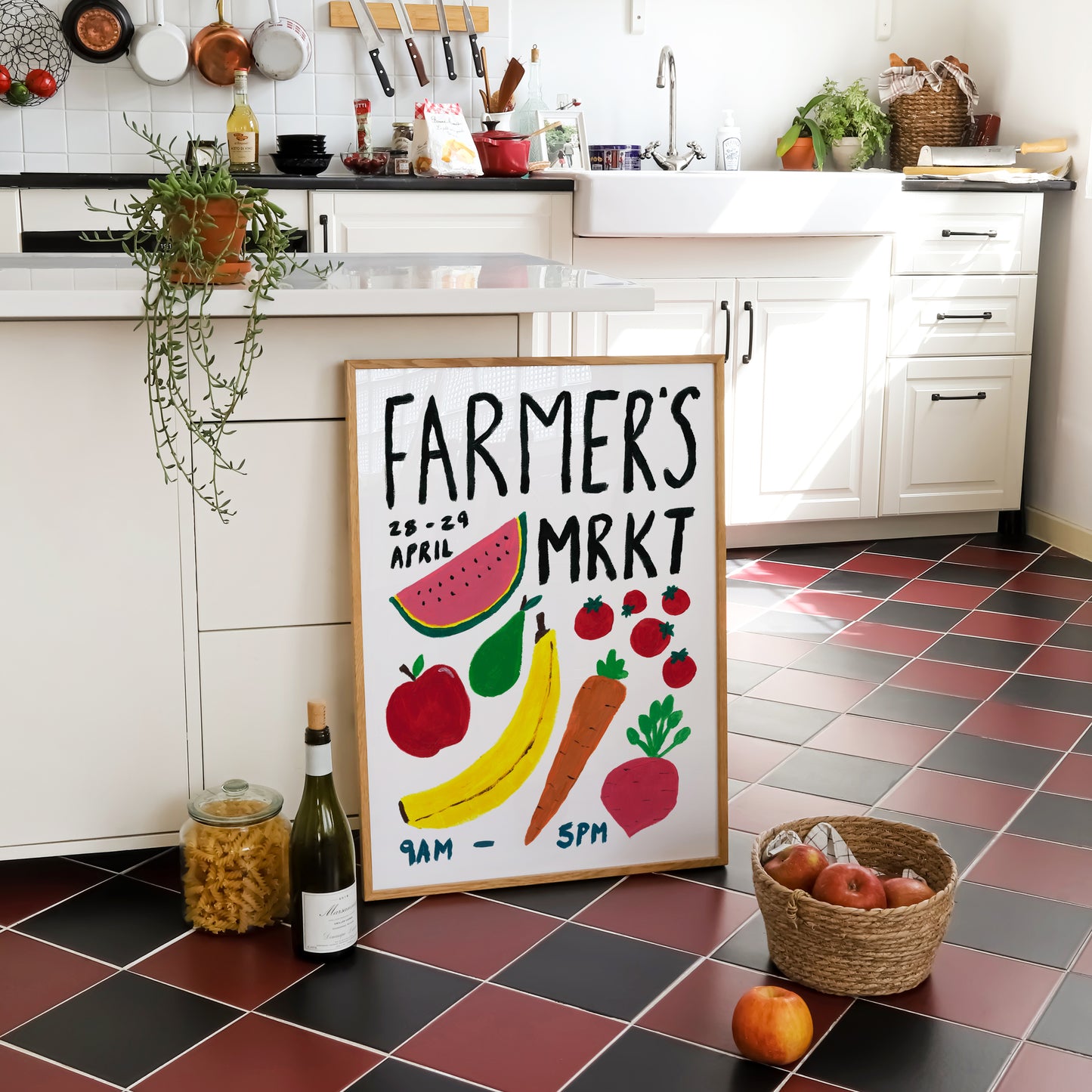 Farmer’s Market Hand Painted Print