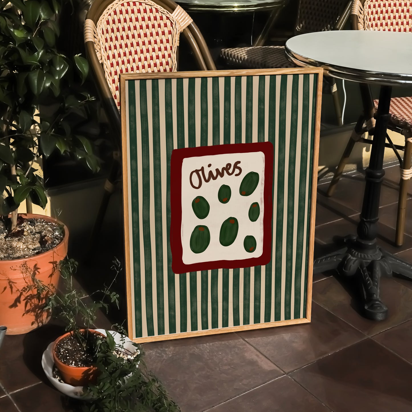 Olives Striped Print