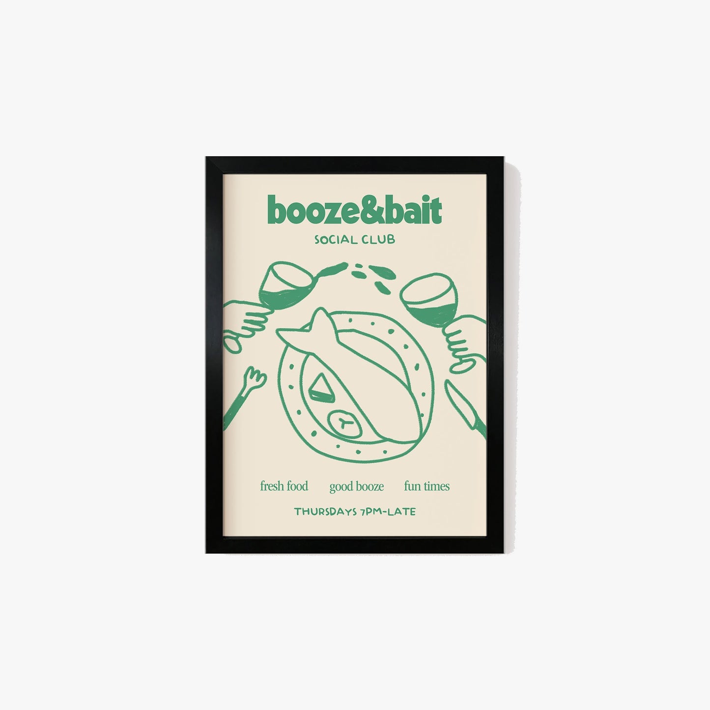 Booze & Bait Social Club Print