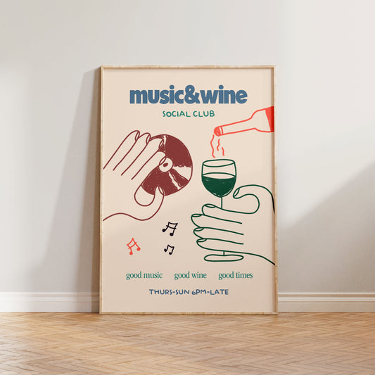 Music & Wine Social Club Print