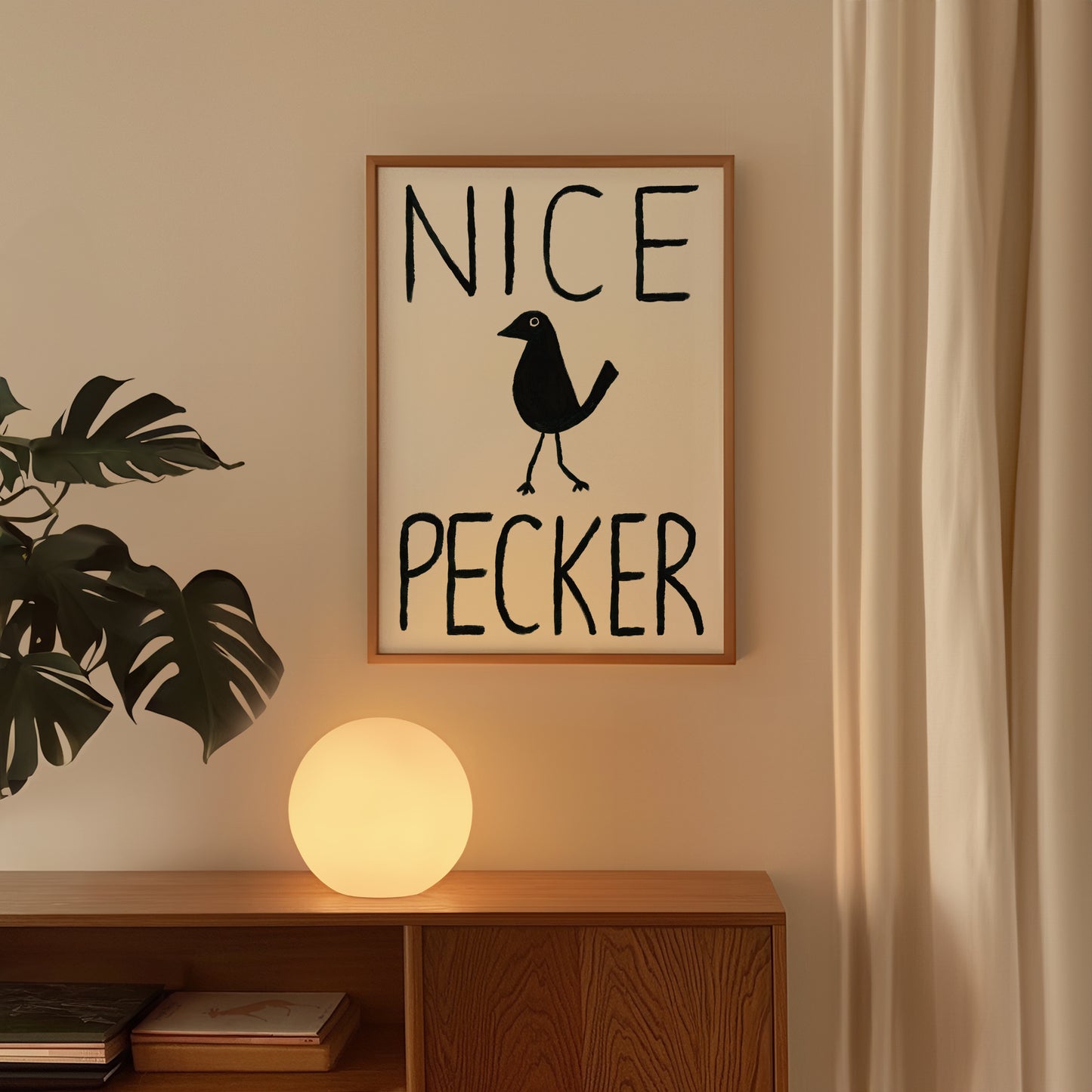 Nice Pecker Hand Painted Print