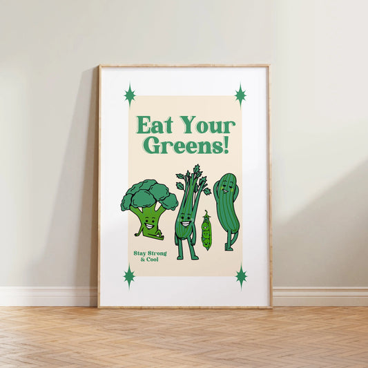 SECONDS Retro Eat Your Greens Print
