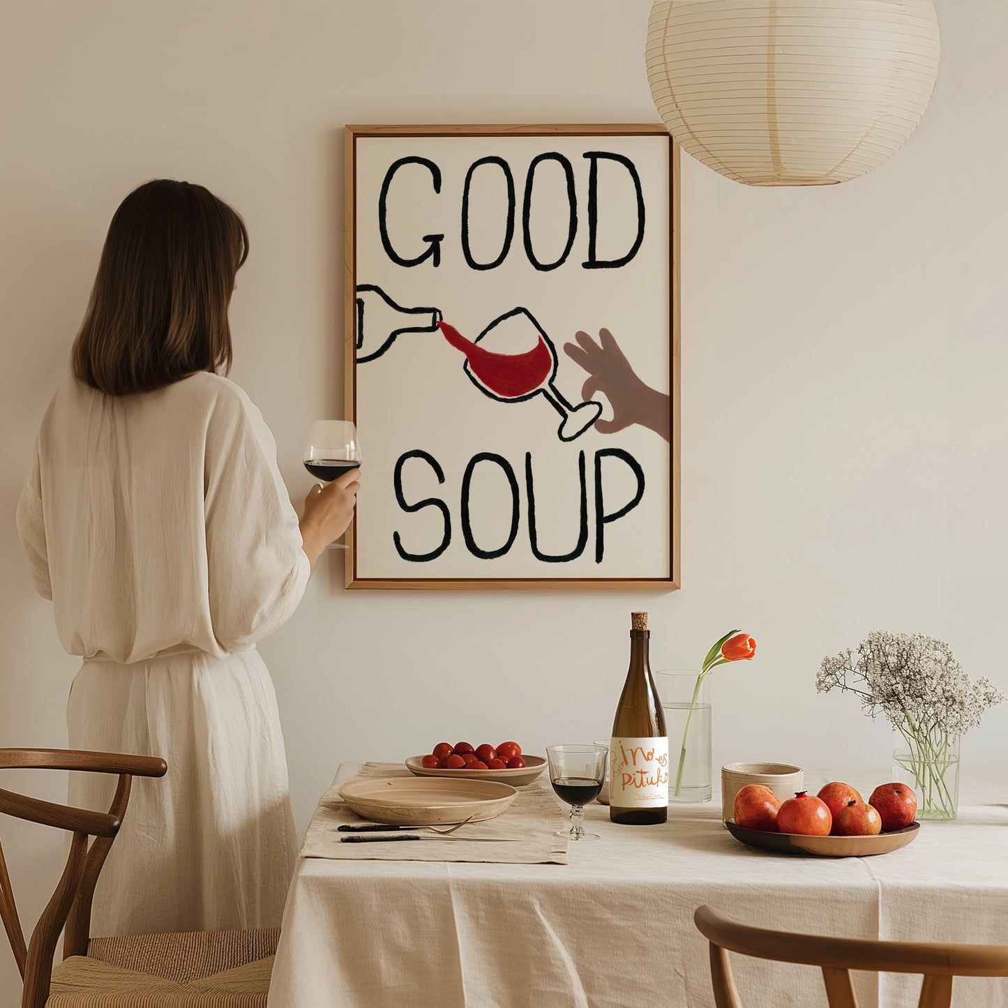 Good Soup Hand Painted Print