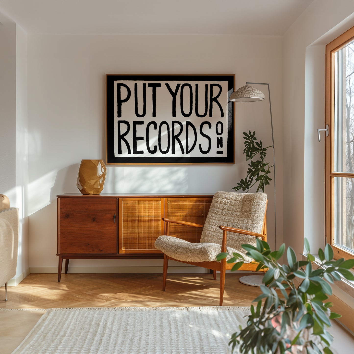 Put Your Records On Retro Hand Painted Print