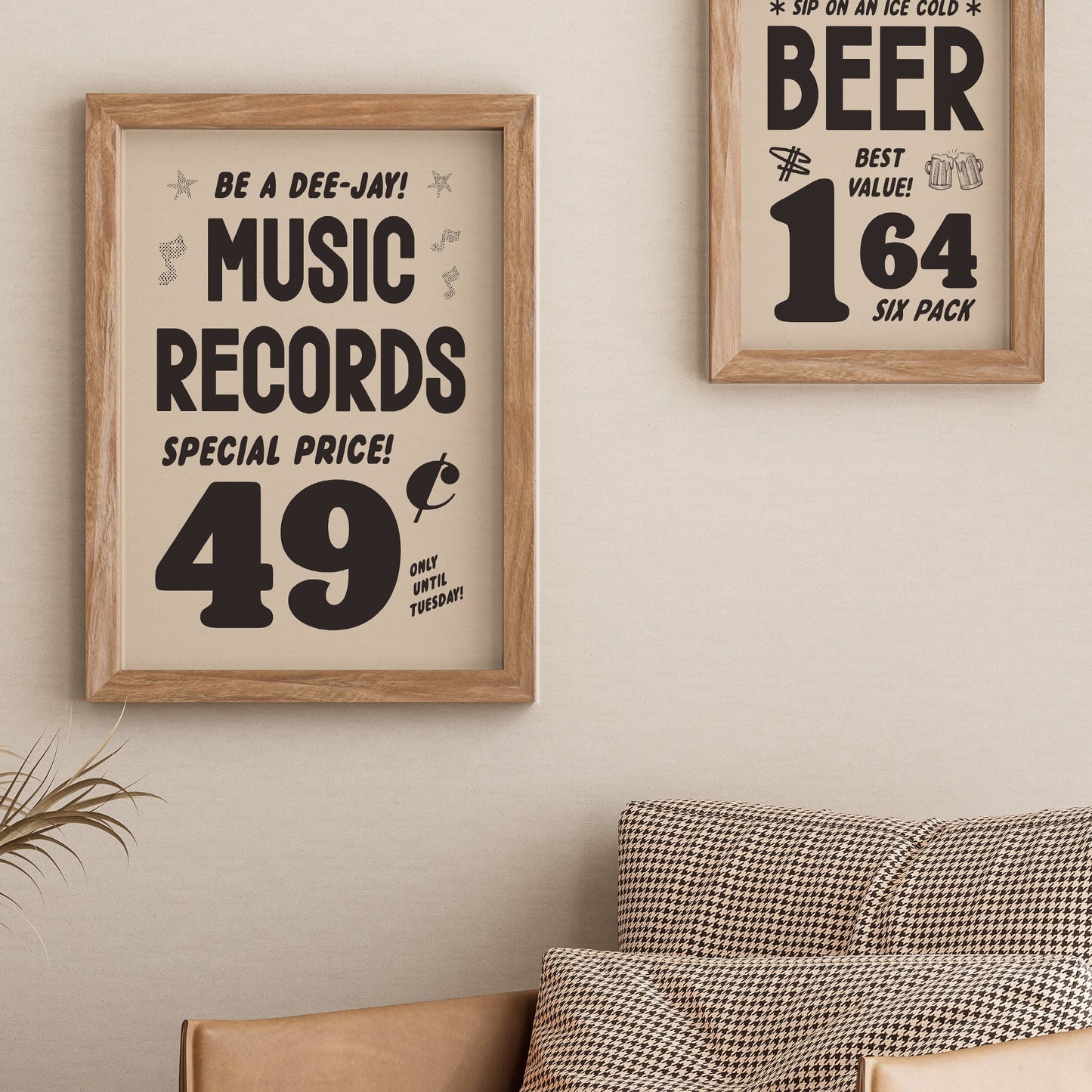 Vintage Music Records Advert Print