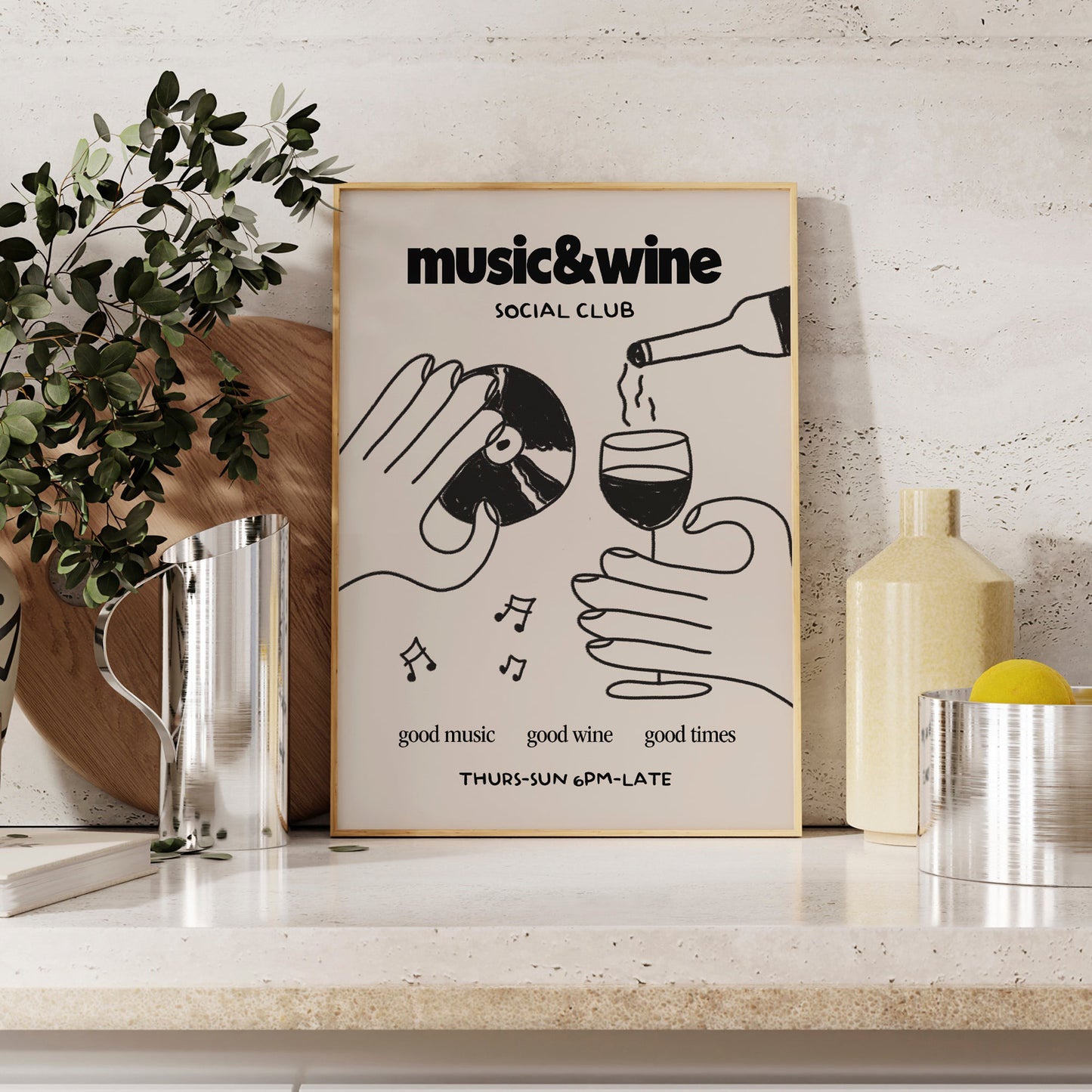 Music & Wine Social Club Print