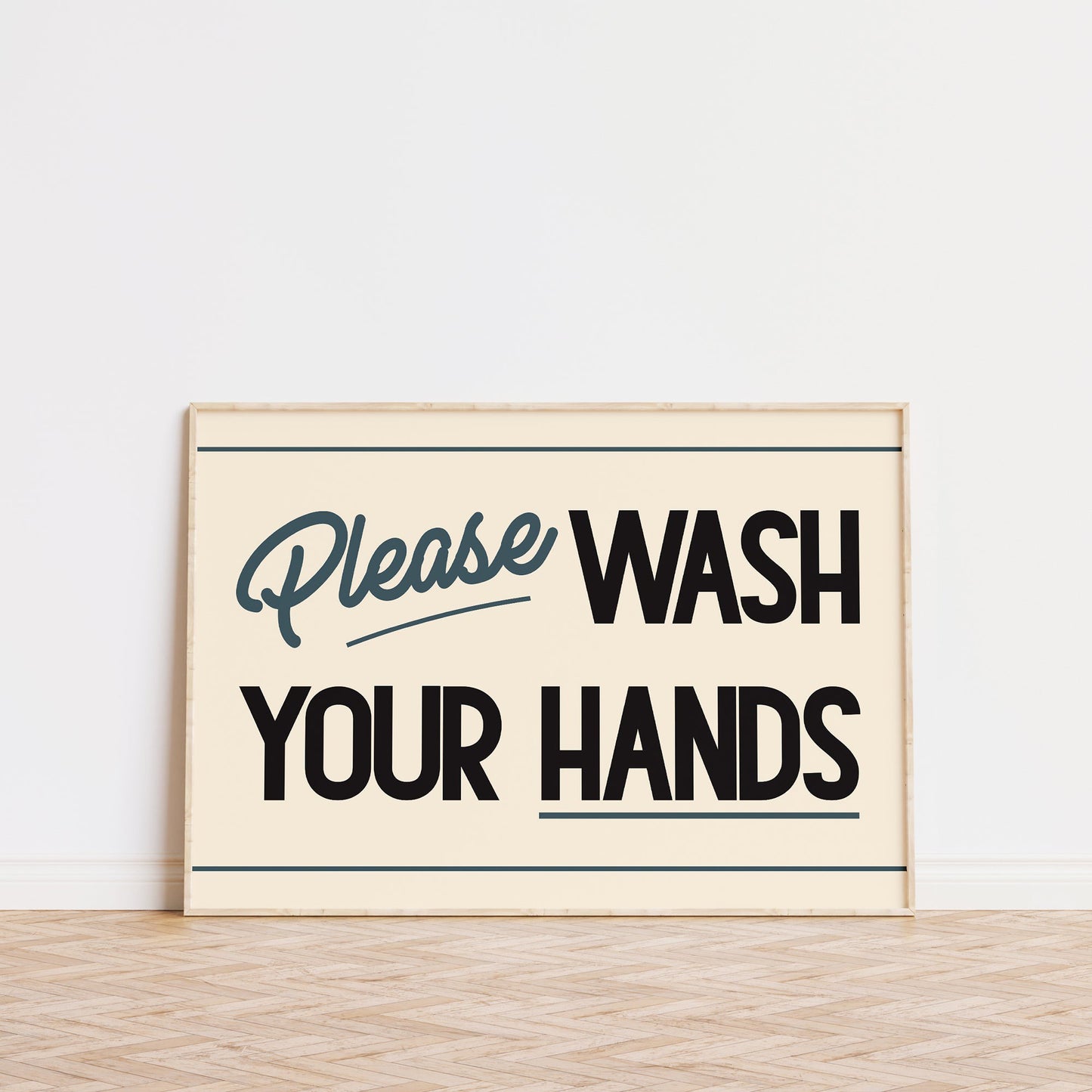 Please Wash Your Hands Retro Print