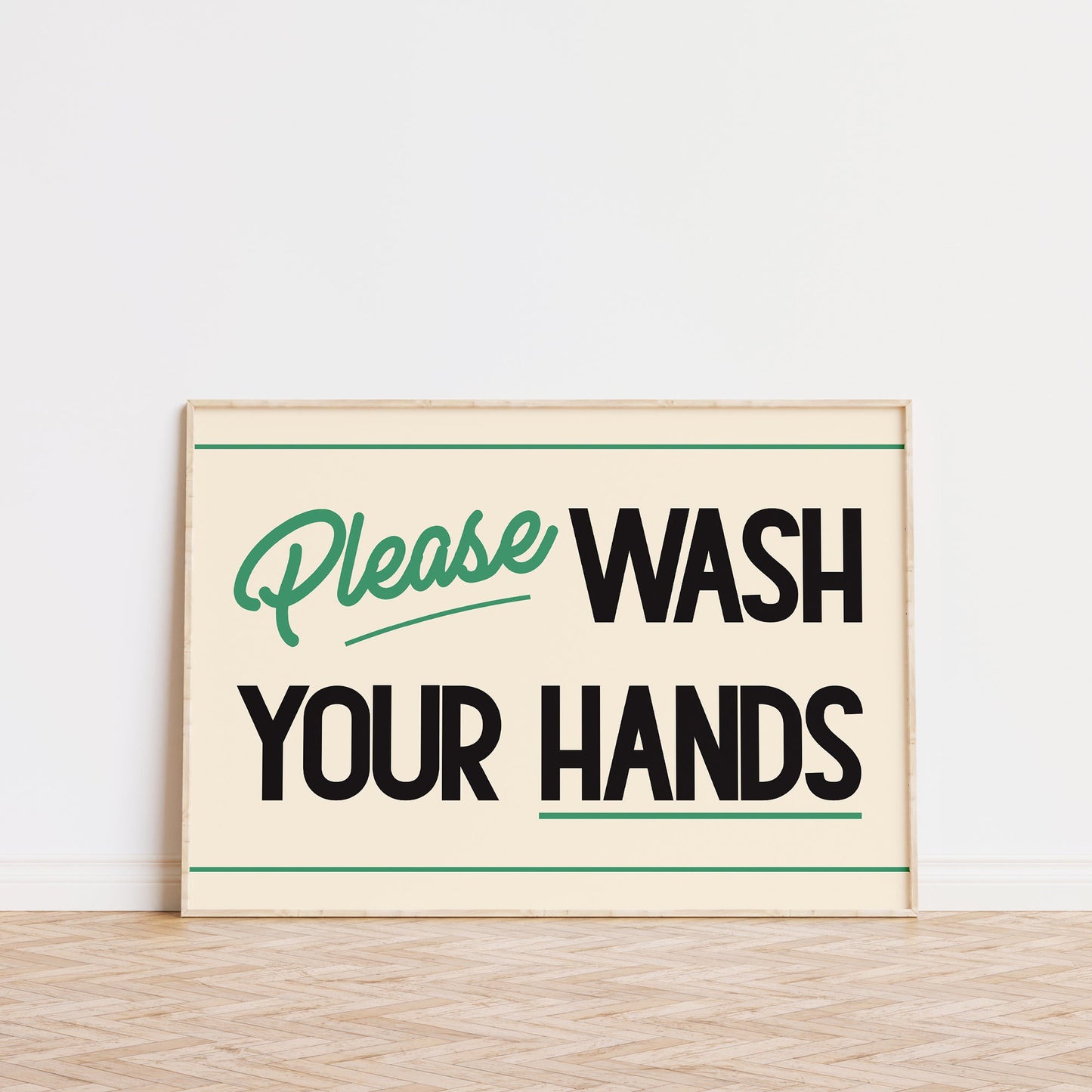 Please Wash Your Hands Retro Print