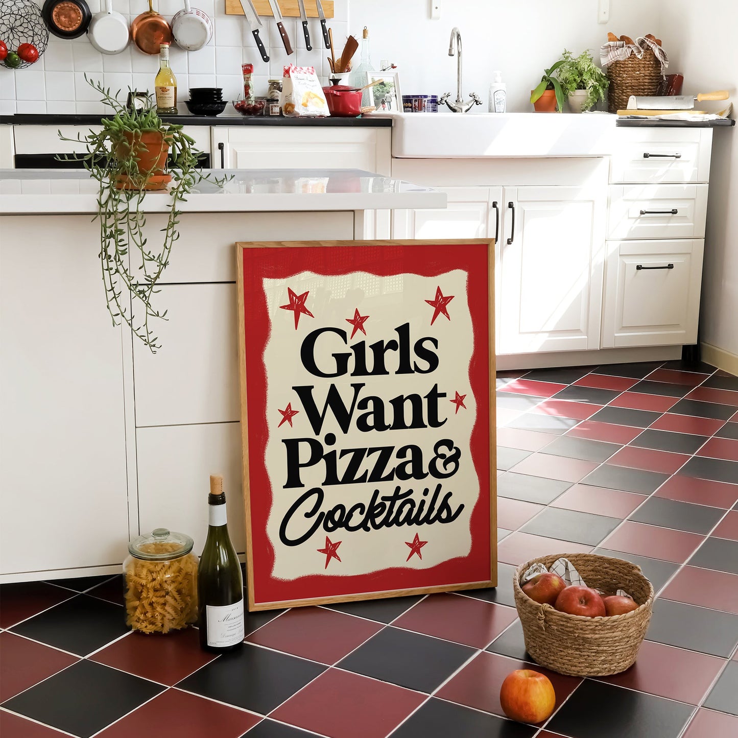 Girls Want Pizza & Cocktails Print