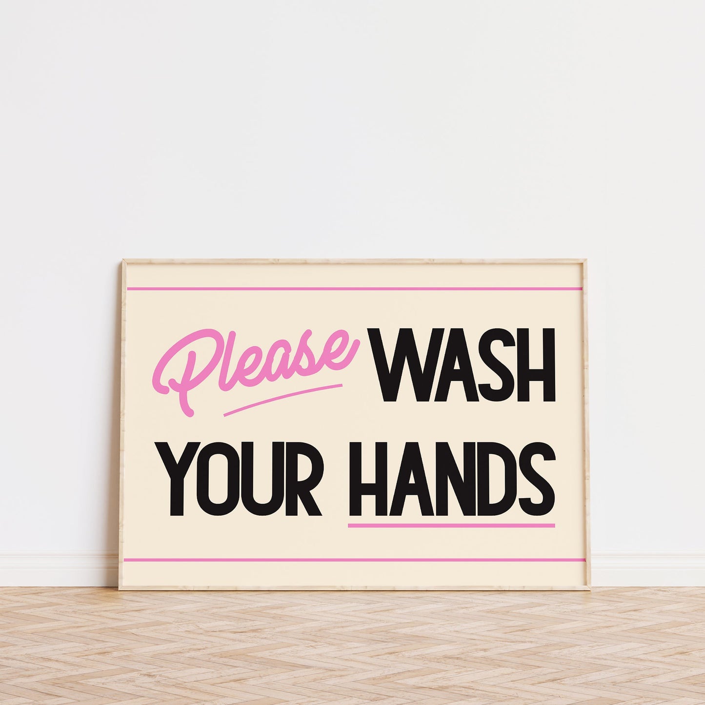 Please Wash Your Hands Retro Print