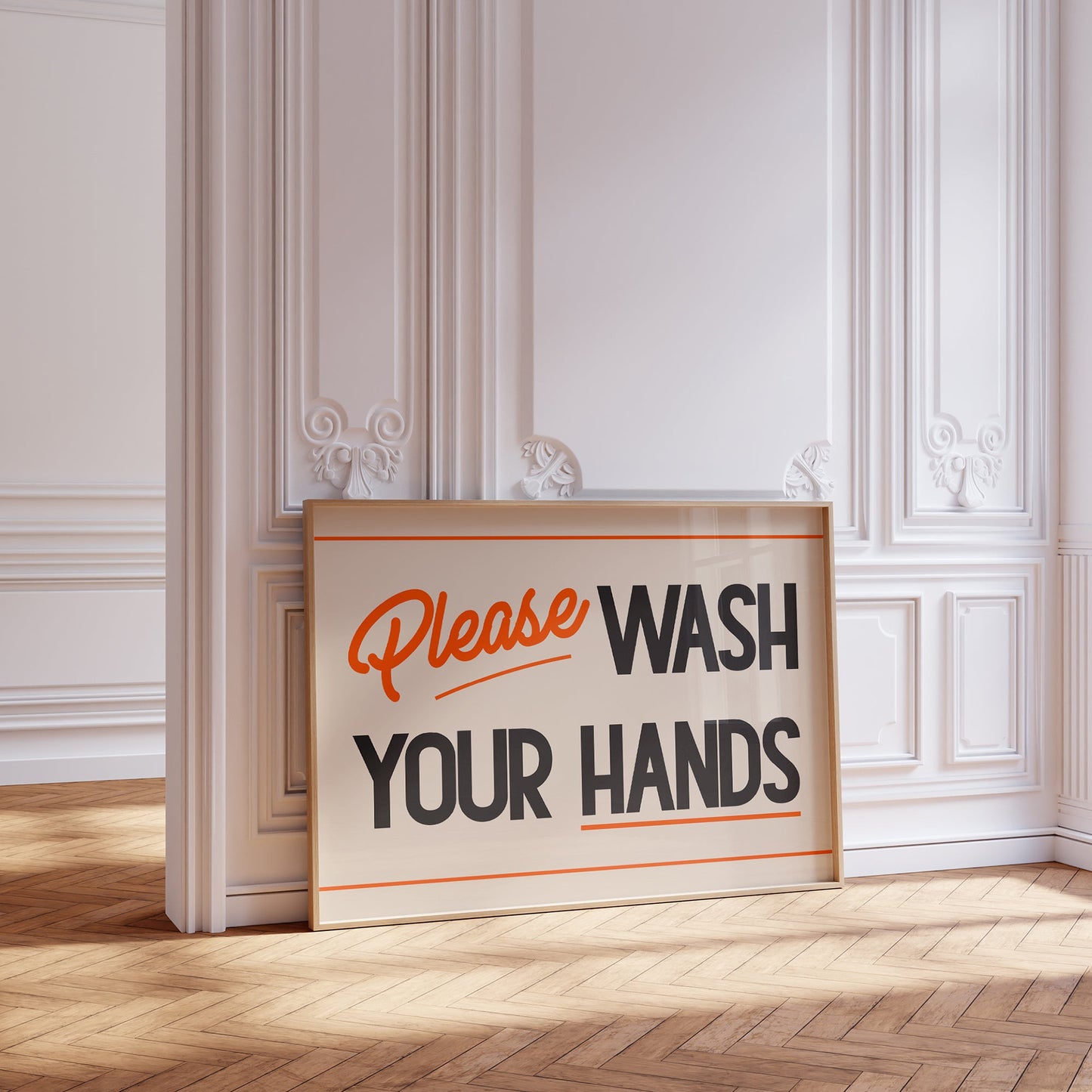 Please Wash Your Hands Retro Print